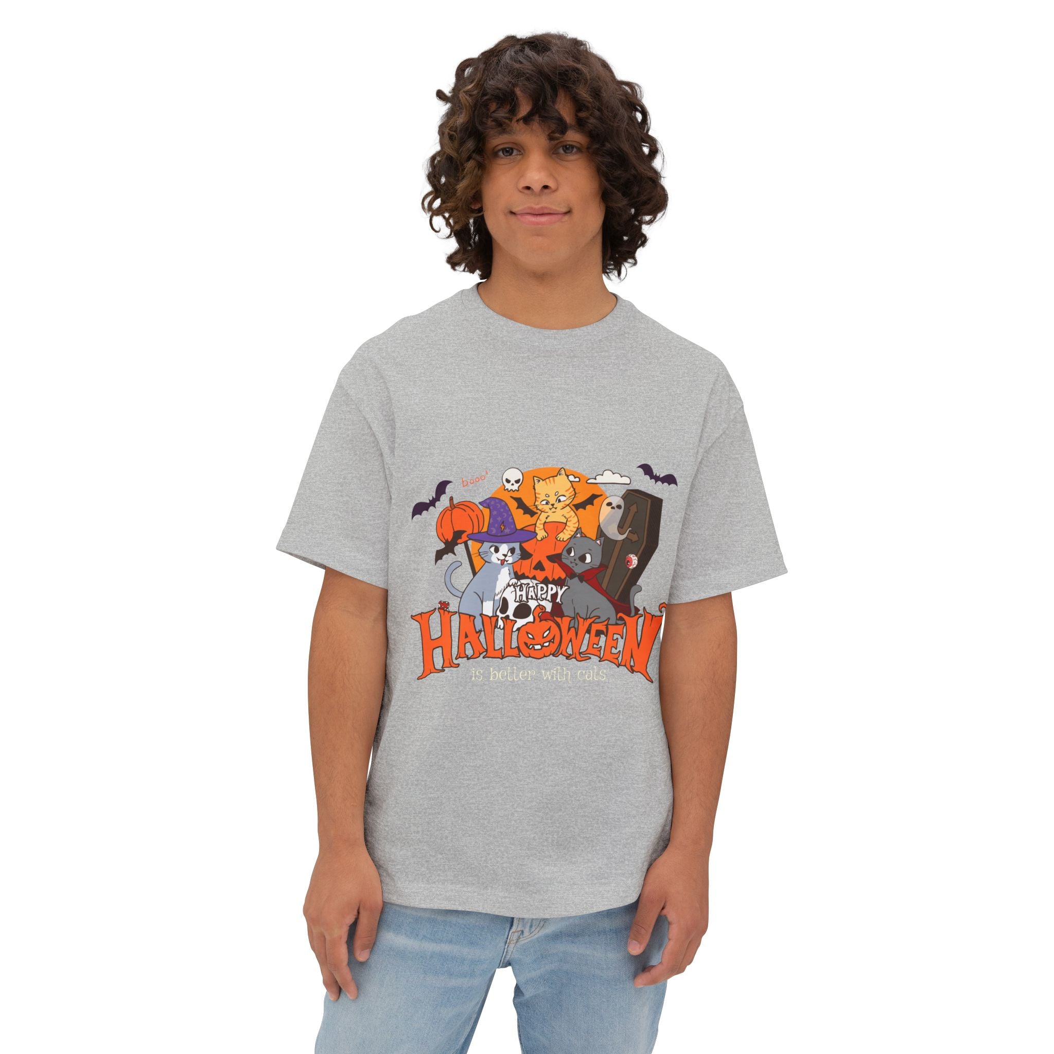 Halloween is Better with Cats | Unisex Oversized Boxy Tee