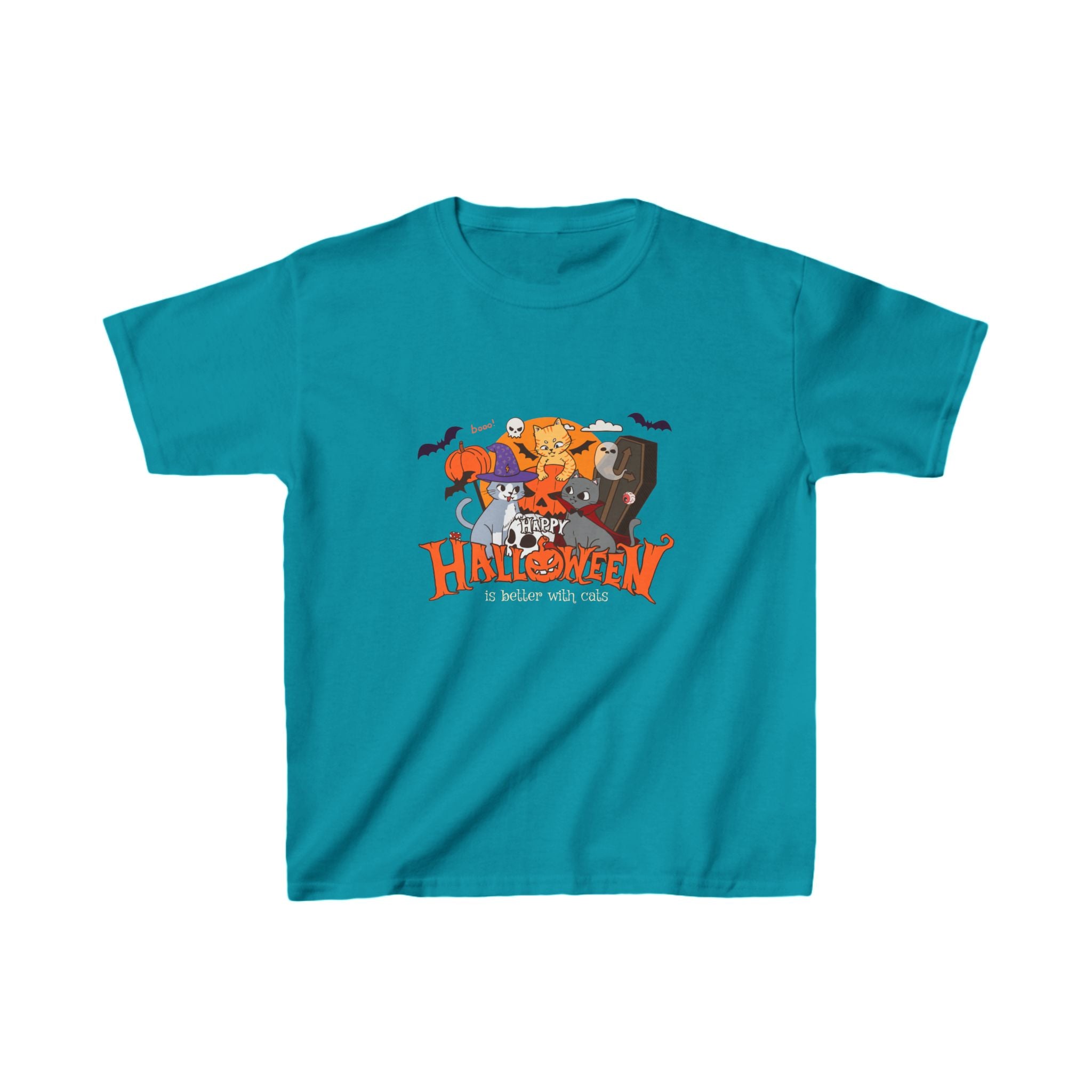 Halloween is Better with Cats | Kids Heavy Cotton Tee
