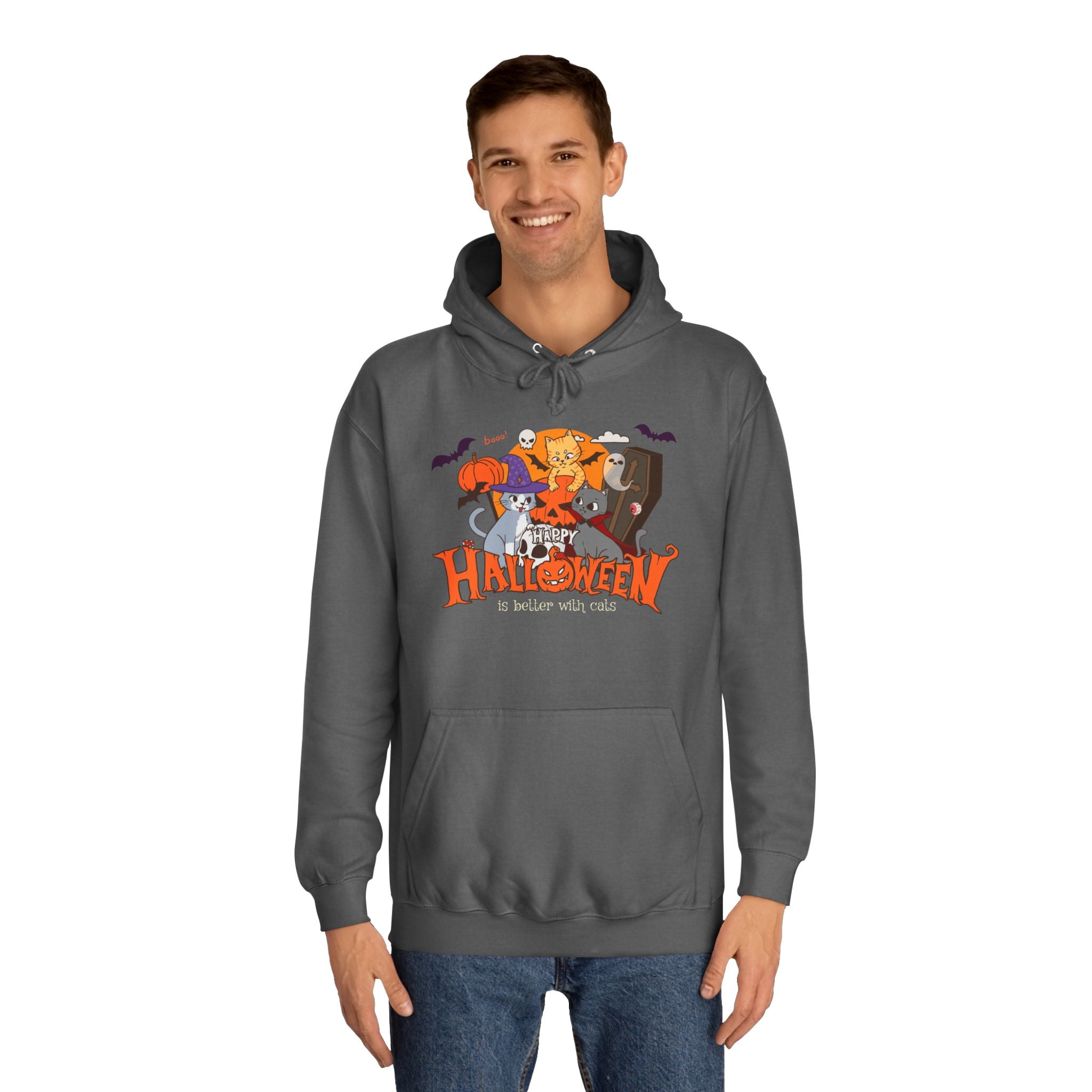 Halloween is Better with Cats | Unisex College Hoodie