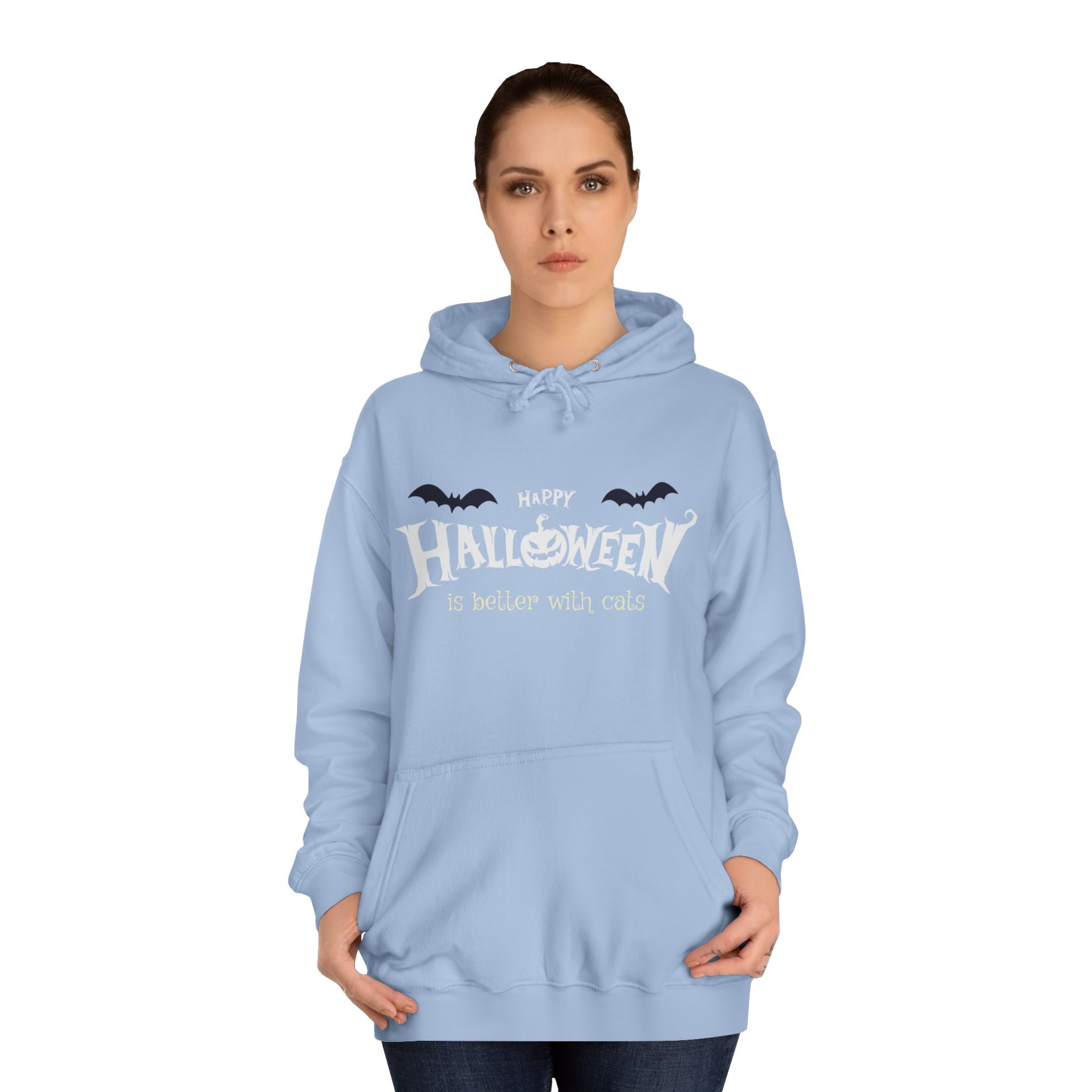 Halloween with Witch's Cats | Unisex College Hoodie
