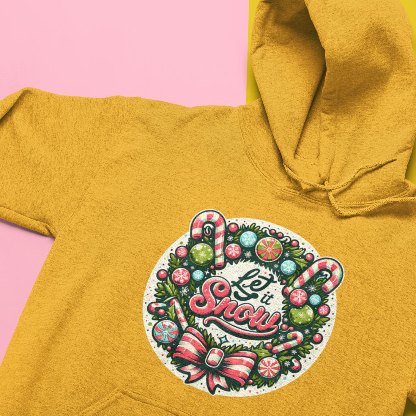 Let It Snow | Festive Christmas Wreath | Unisex Hoodie