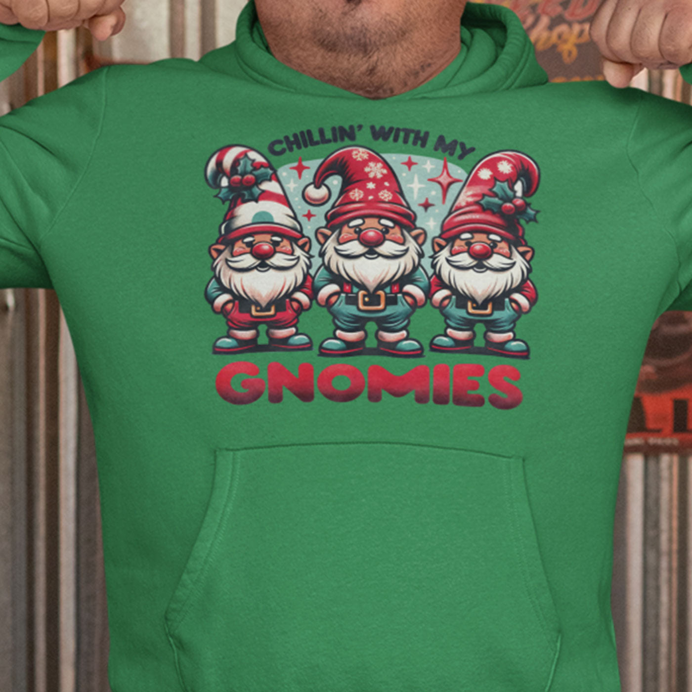 "Chillin' With My Gnomies | Fun Christmas Gnome | Unisex Hoodie