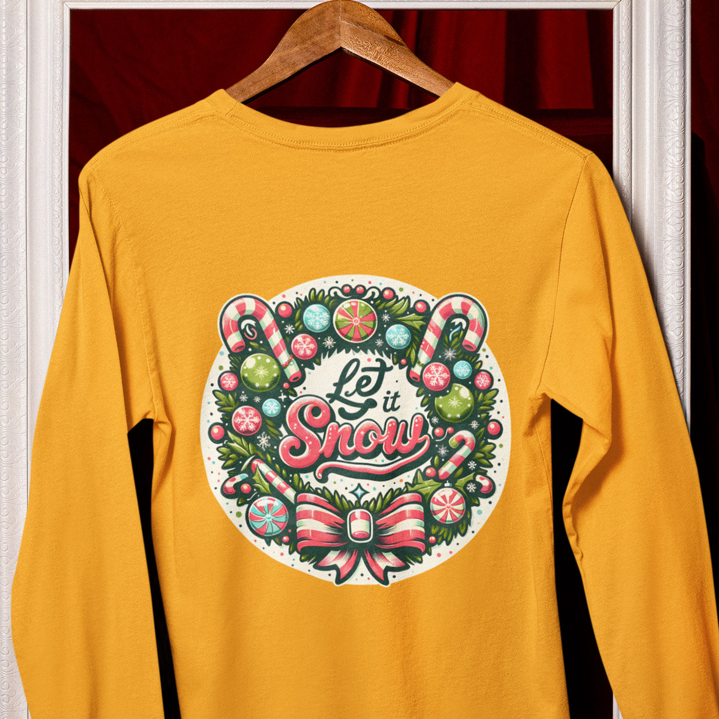 Let It Snow | Festive Christmas Wreath | Unisex Long Sleeve