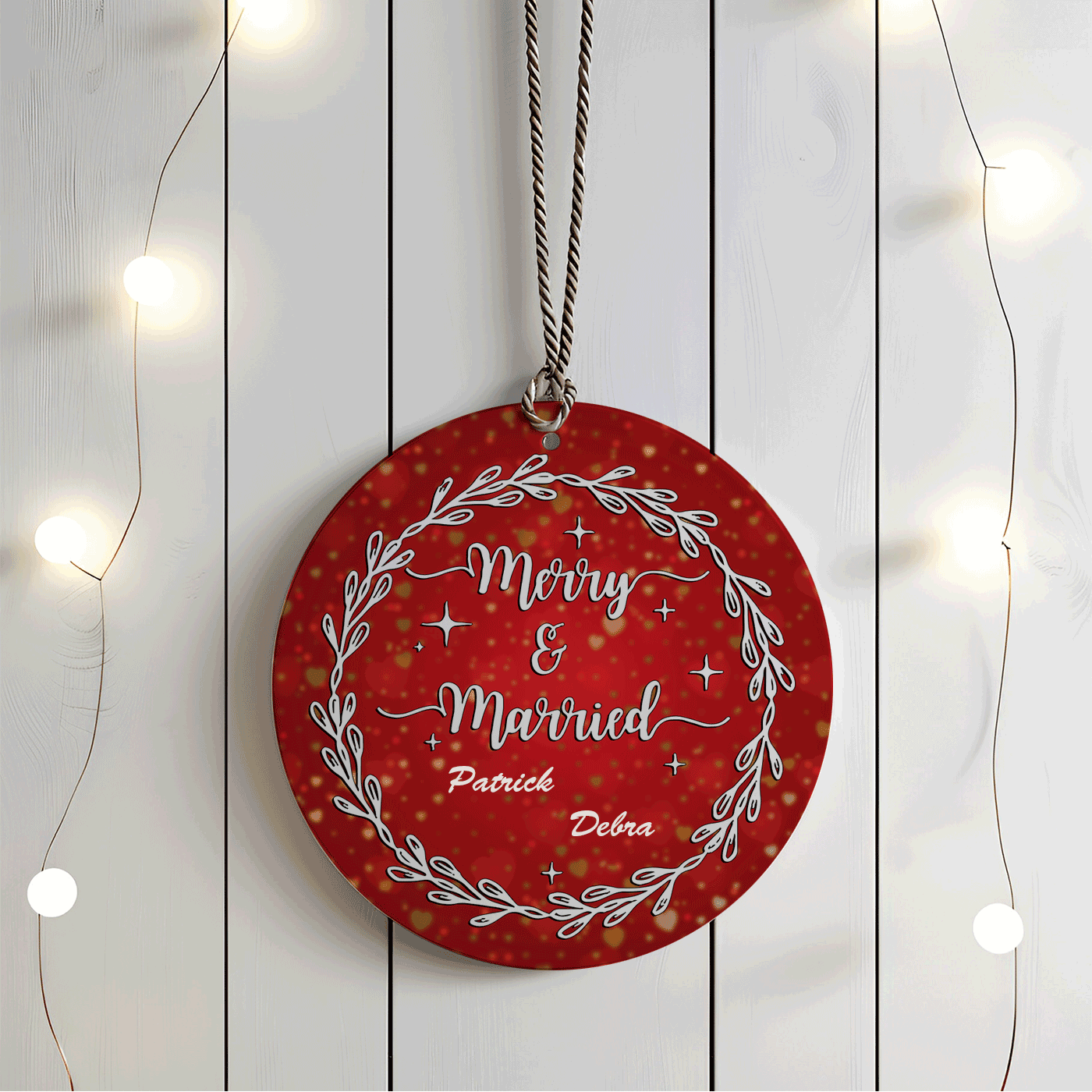 Merry & Married Christmas | Celebrate Your First Married Christmas with Love | Ceramic Ornament