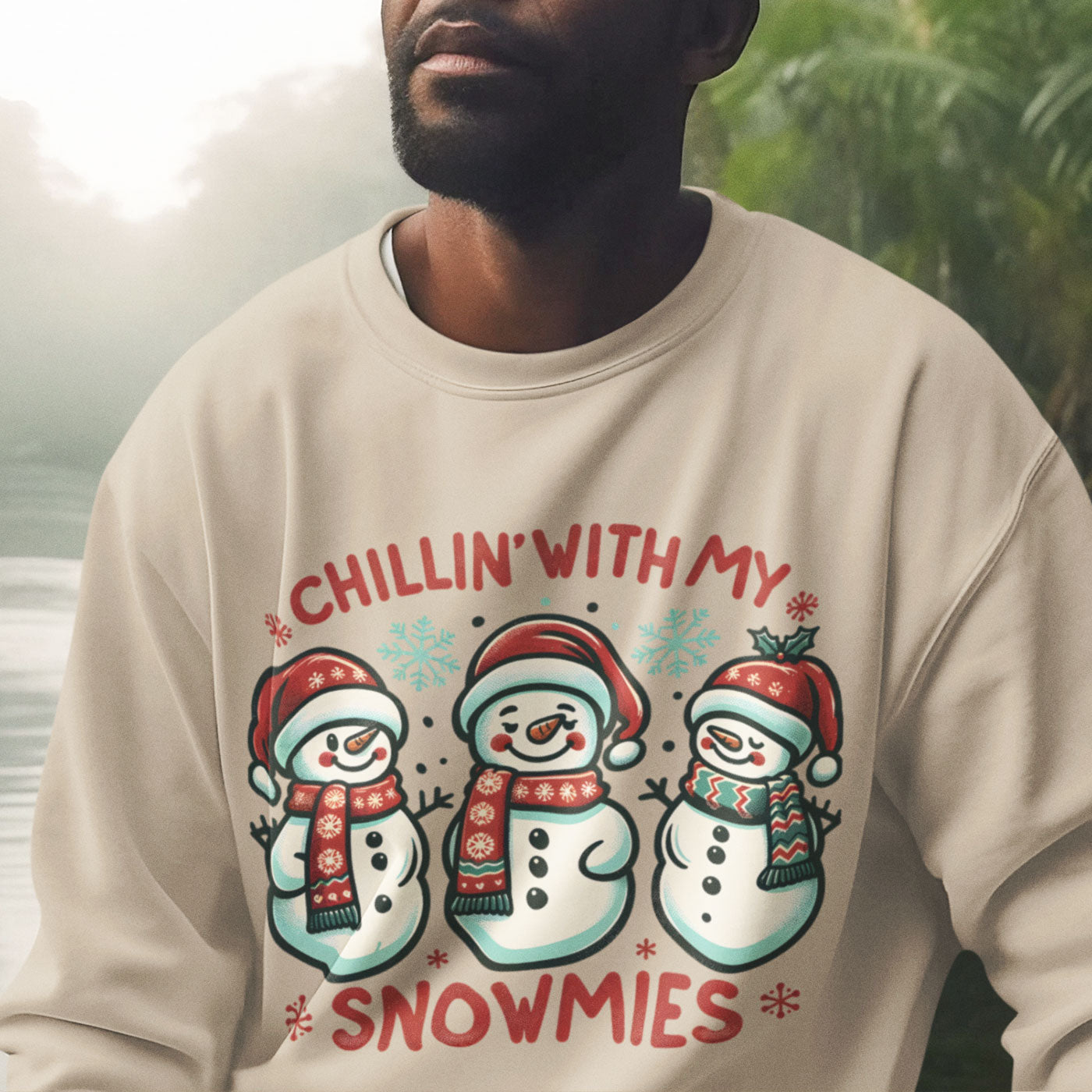 Chillin With My Snowmies | Cute Snowman Christmas | Unisex Crewneck Sweatshirts