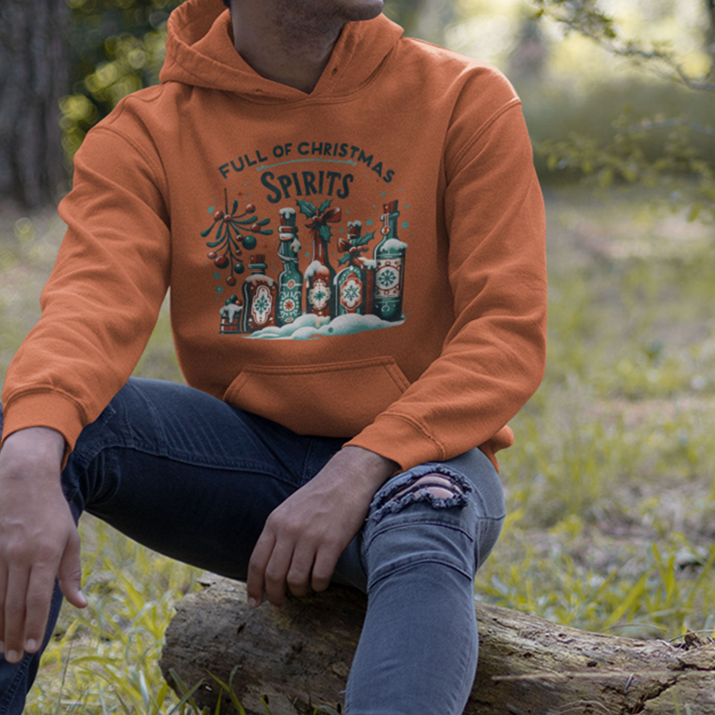 Full of Christmas Spirits | Festive Holiday Bottles | Unisex Hoodie