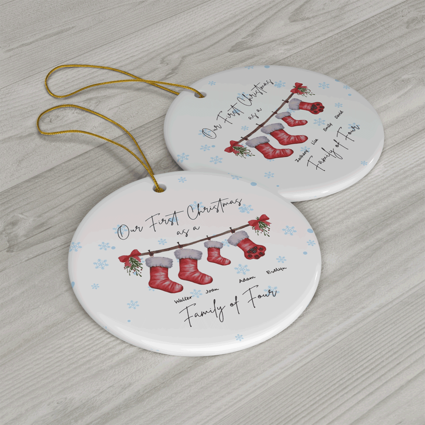 Our First Christmas as a Family of Four | Celebrate Family Milestones | Ceramic Ornament