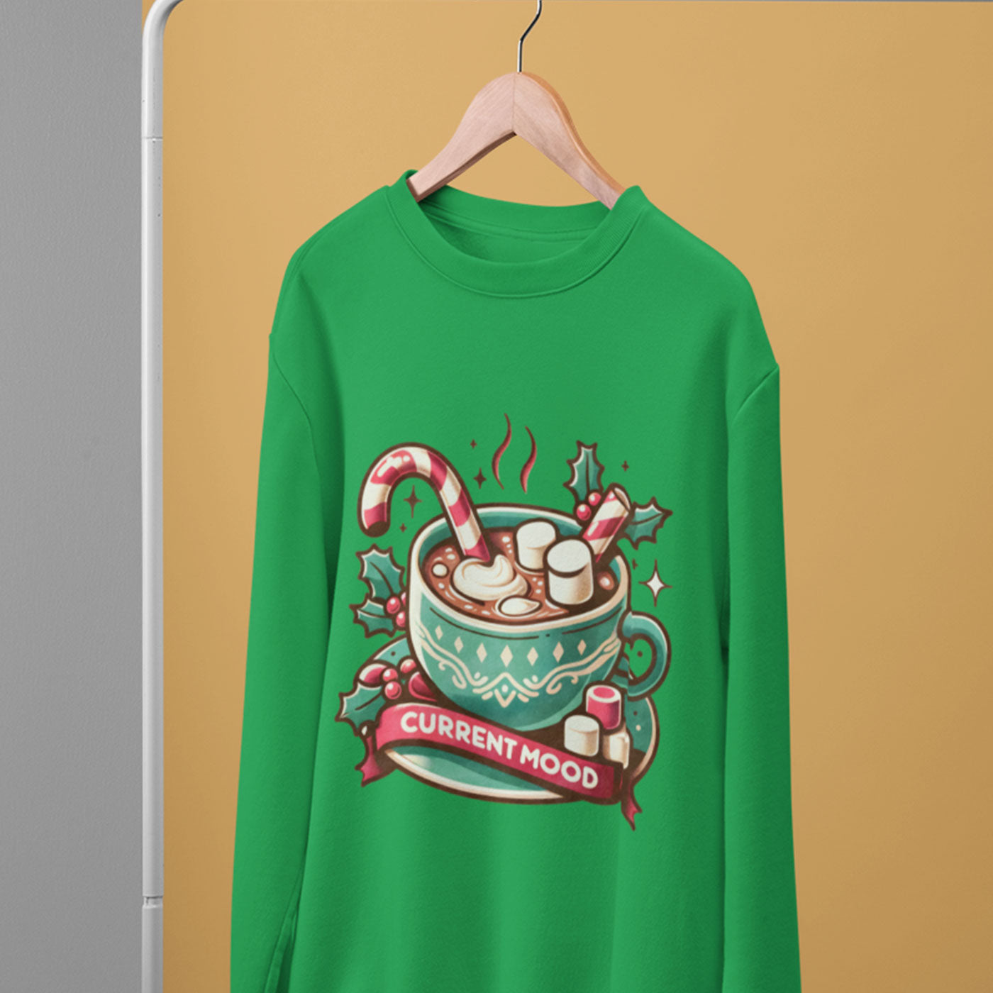 Current Mood - Festive Hot Cocoa Christmas | Unisex Crewneck Sweatshirts