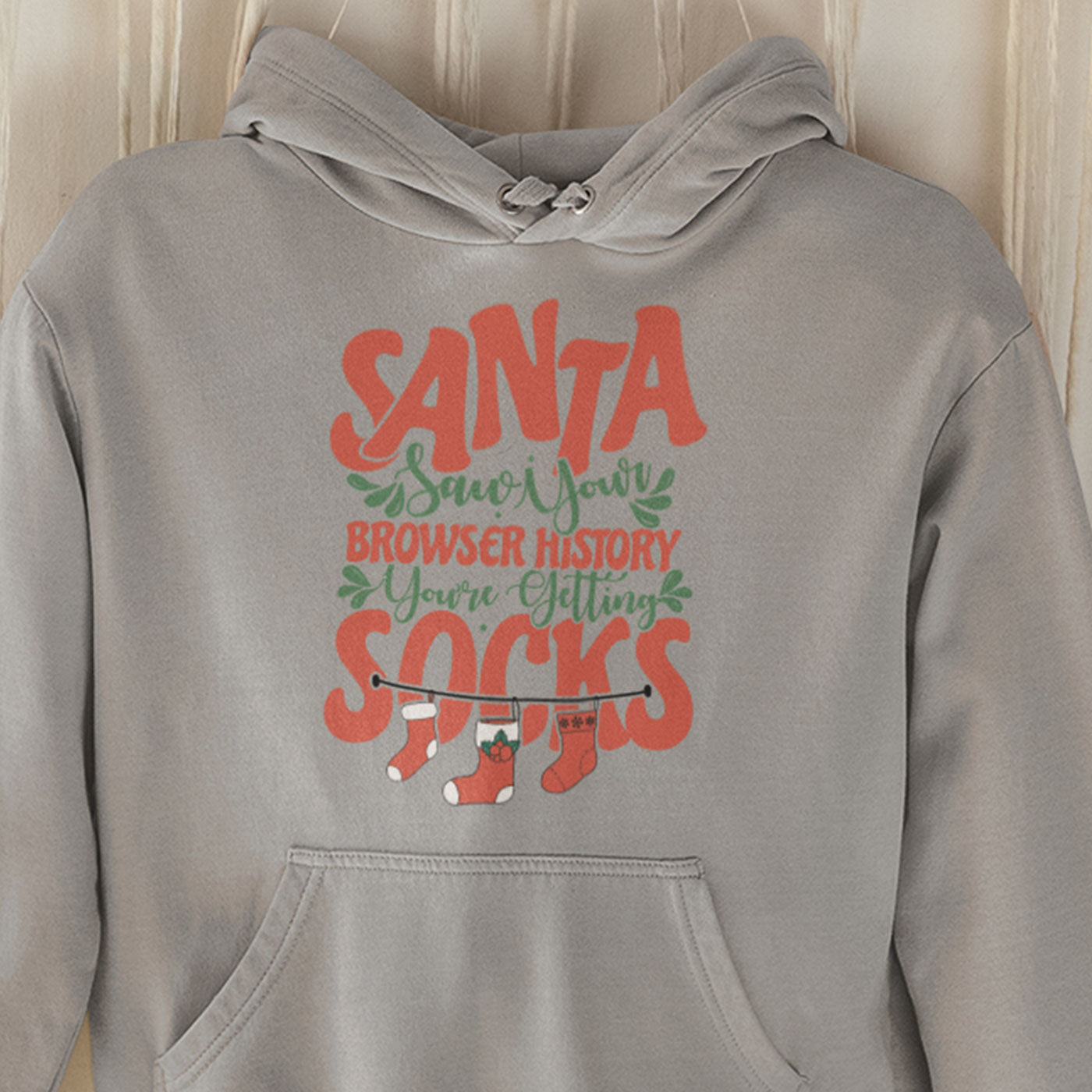 Santa Saw Your Browser History | Funny Christmas Sock | Unisex Hoodie