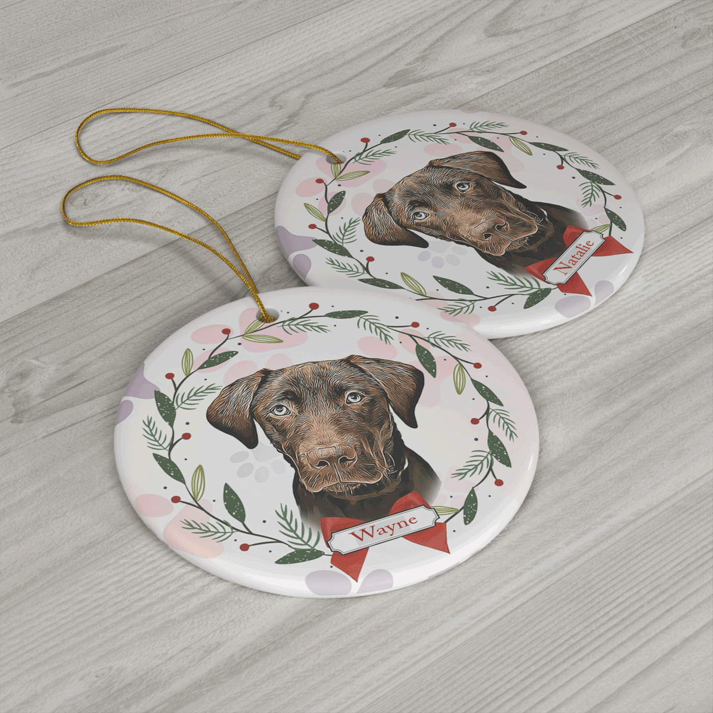 Custom Dog Christmas | Personalized Holiday Decor for Pet Lovers | Ceramic Ornament