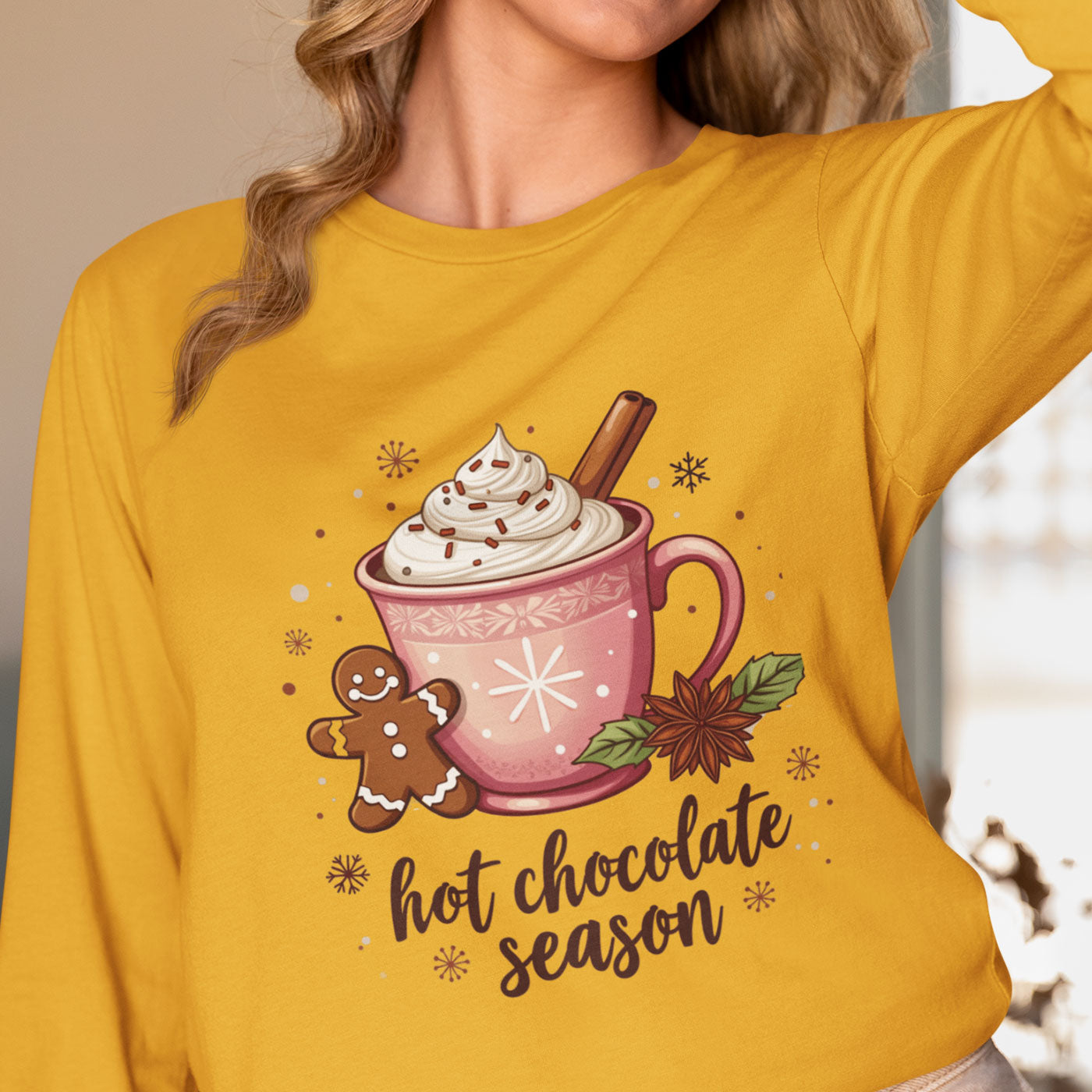 Hot Chocolate Season | Cozy Holiday Drink | Christmas | Unisex Long Sleeve