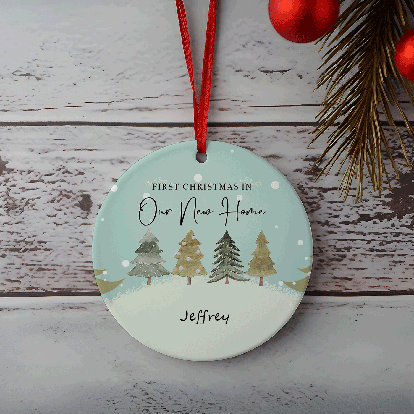 First Christmas in Our New Home | Celebrate New Beginnings with a Festive Touch | Ceramic Ornament