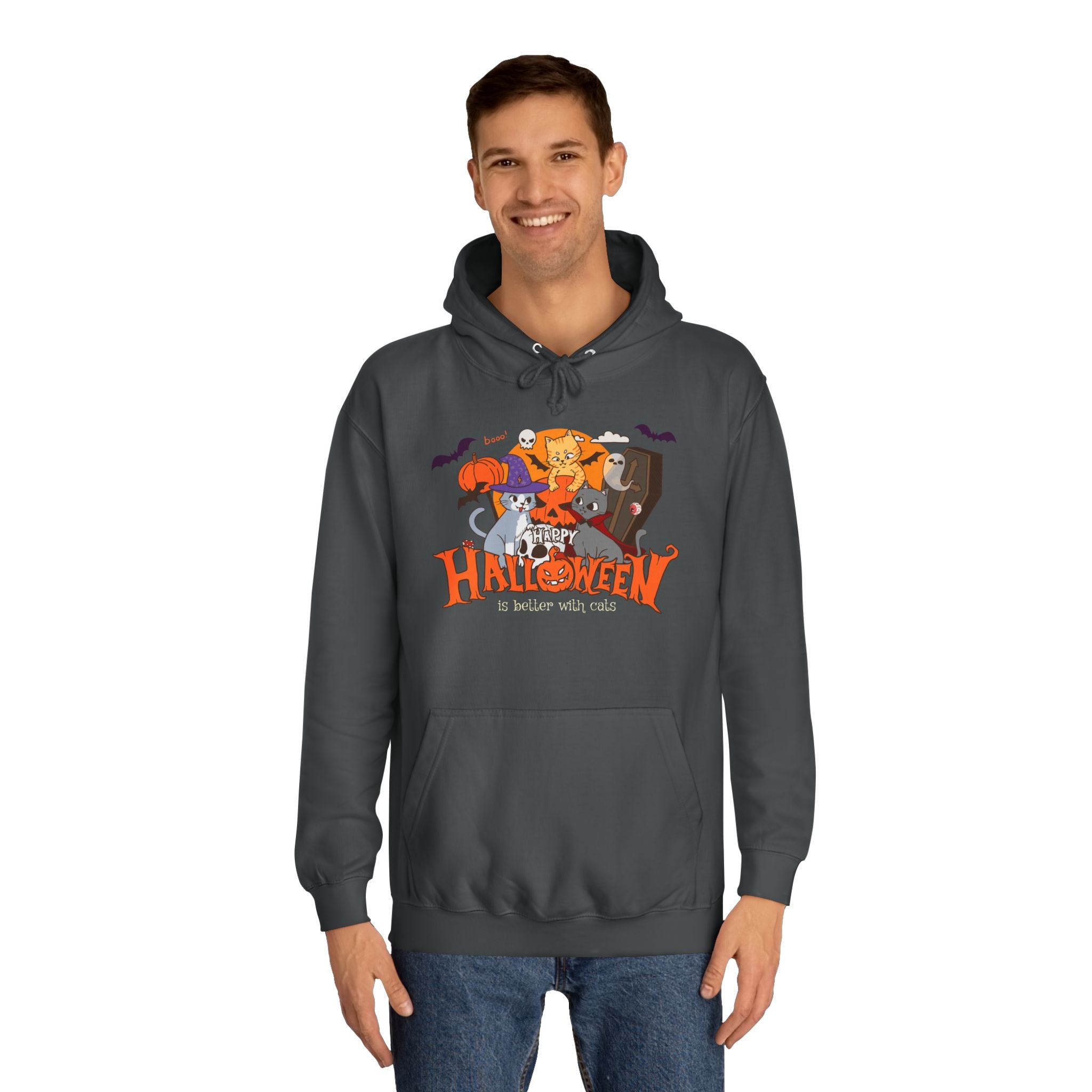 Halloween is Better with Cats | Unisex College Hoodie