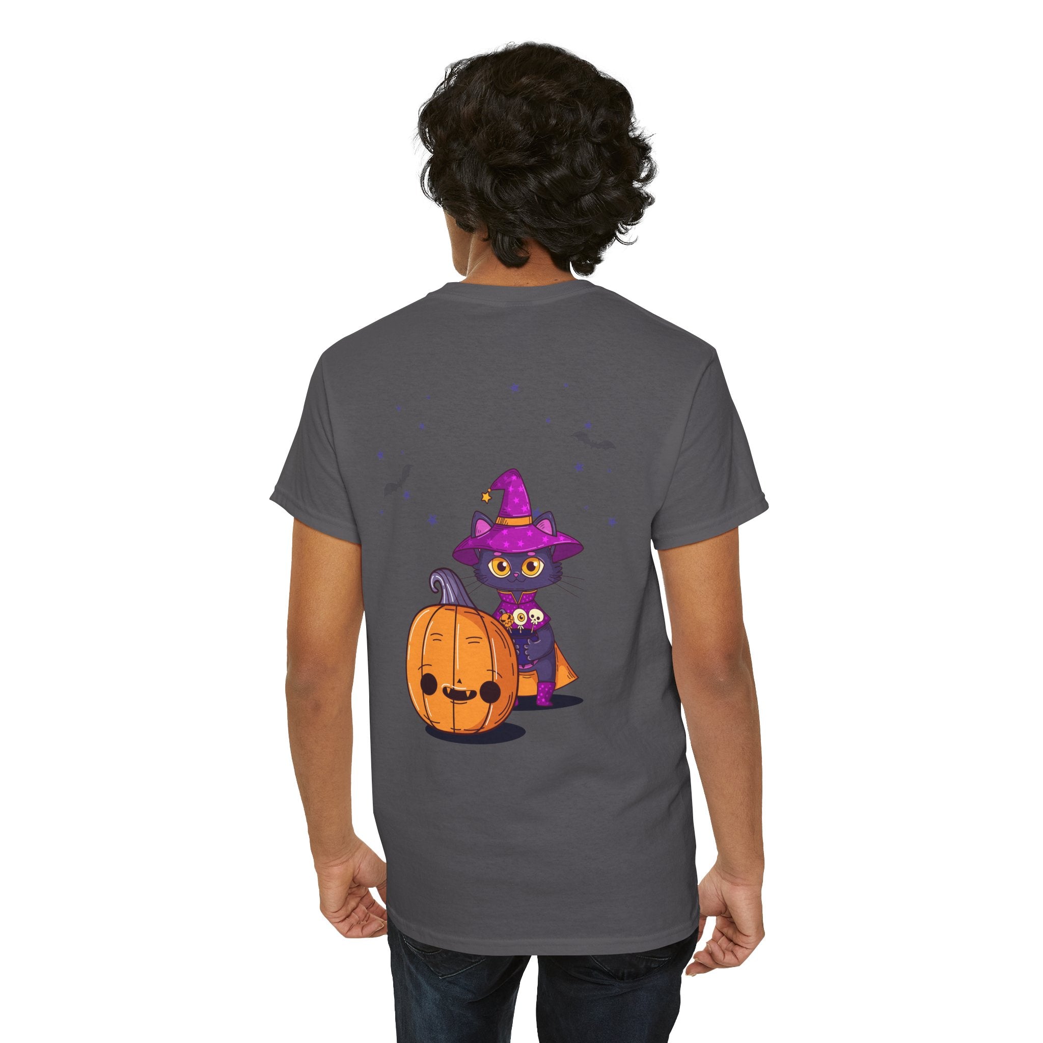 Halloween with Witch's Cats | Unisex Heavy Cotton Tee