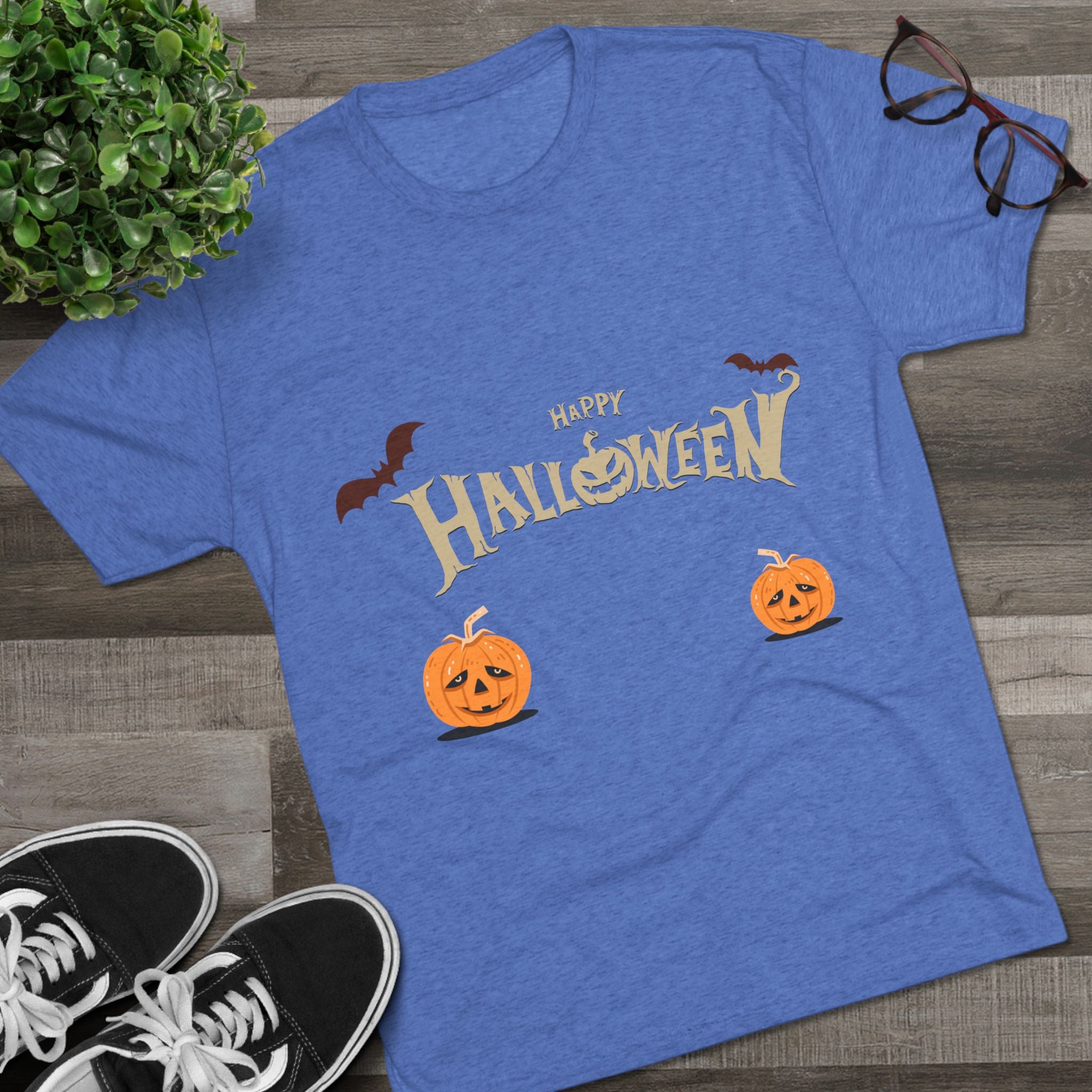 Halloween with Pumpkins | Unisex Tri-Blend Crew Tee