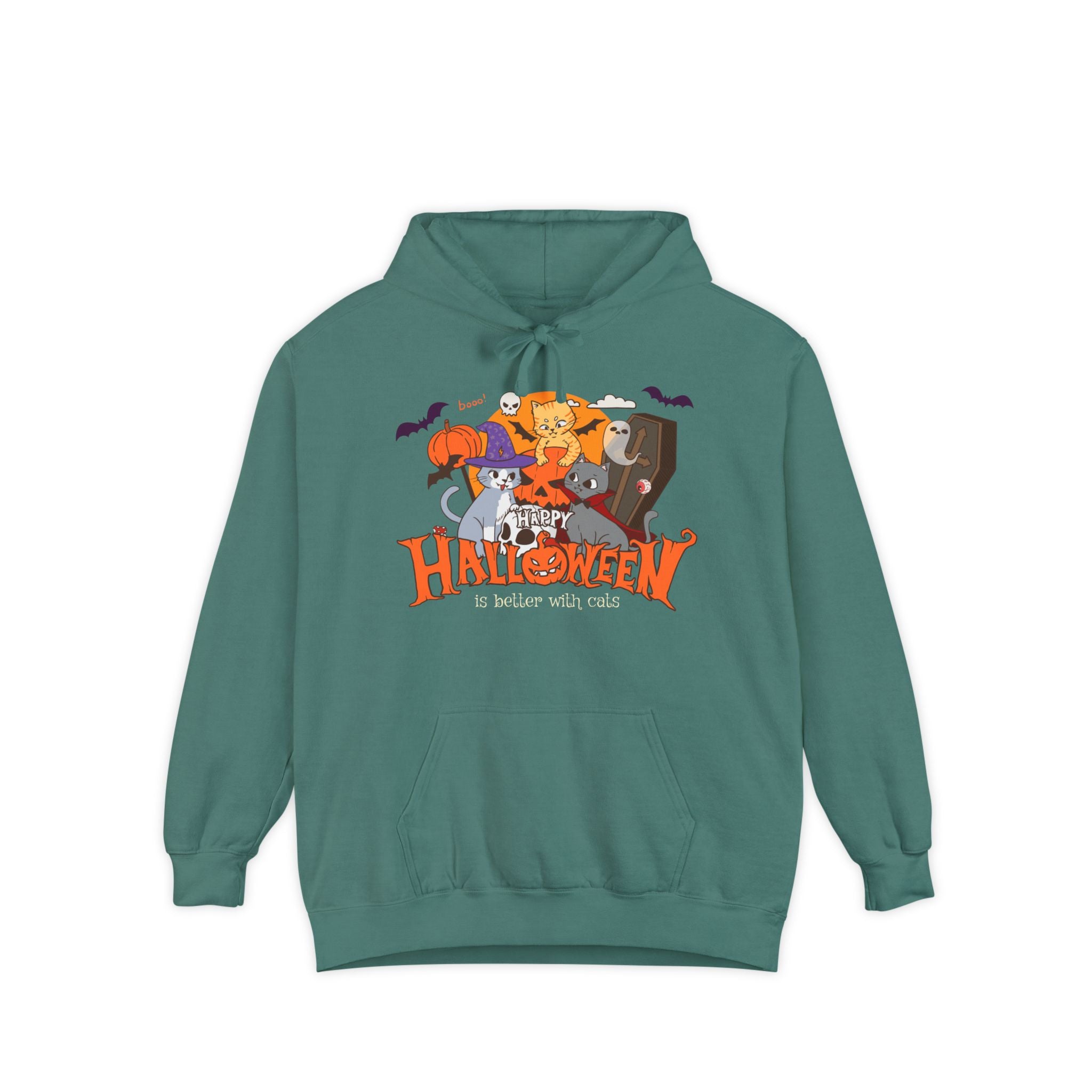 Halloween is Better with Cats | Unisex Garment-Dyed Hoodie