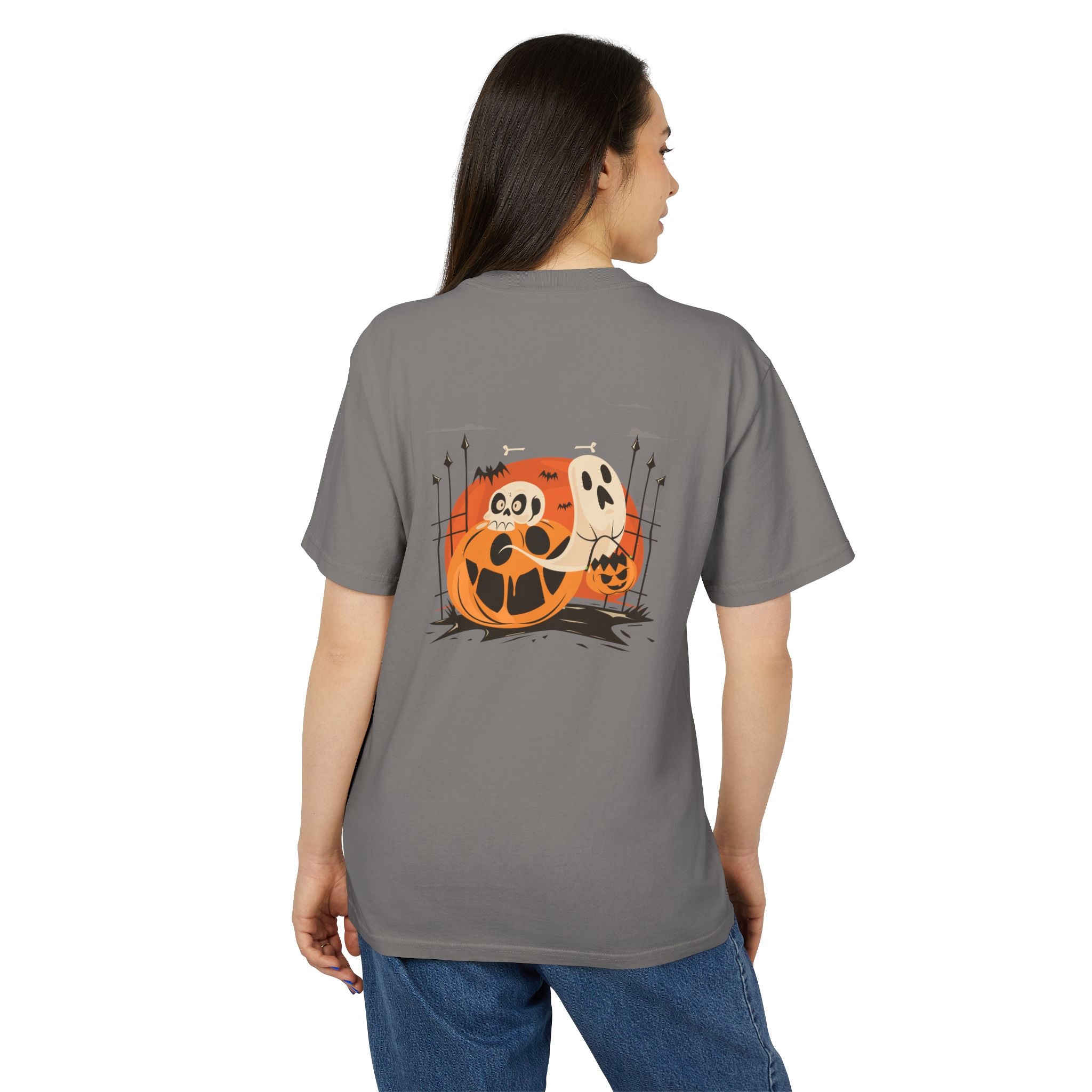 Halloween with Pumpkins | Unisex Heavy Faded Tee