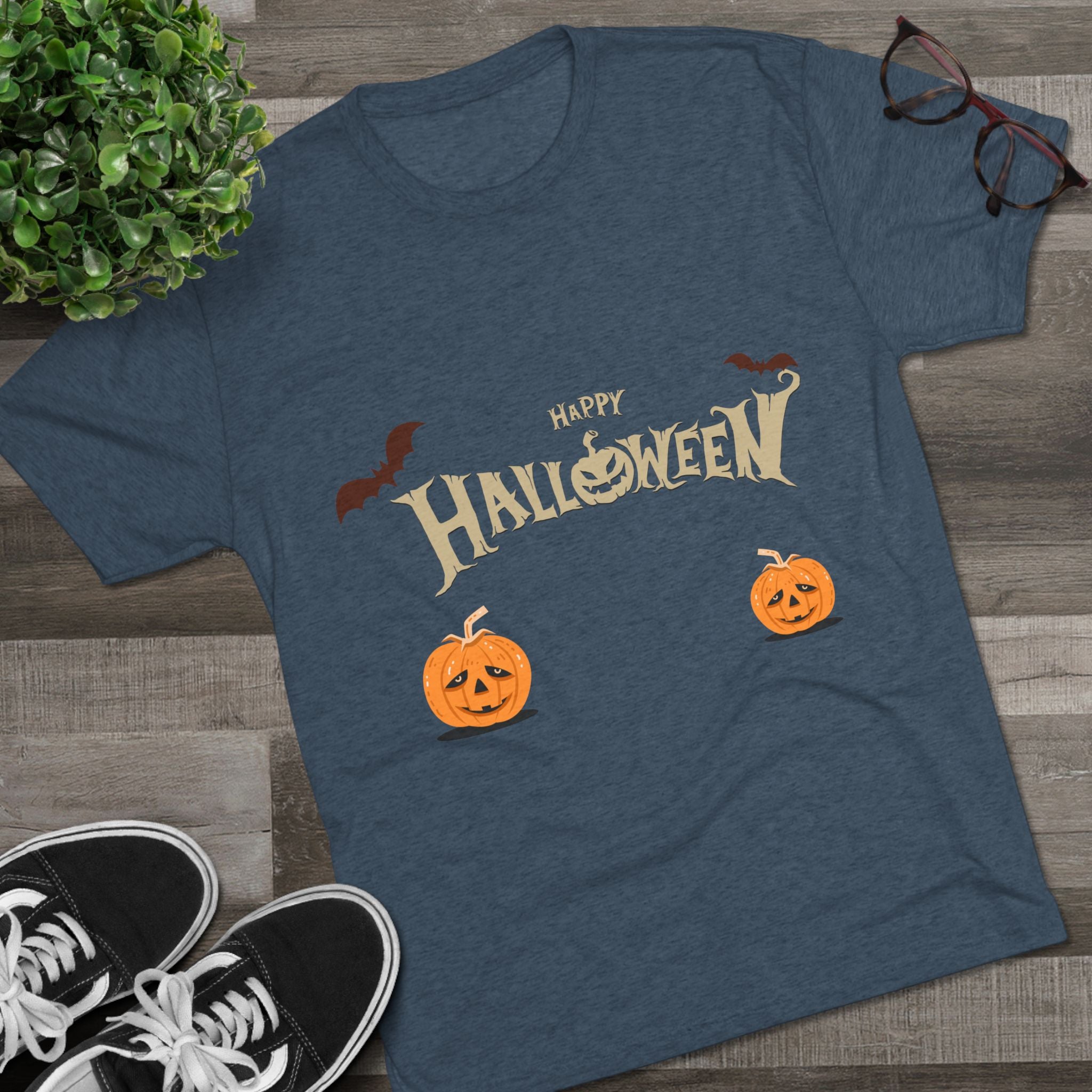 Halloween with Pumpkins | Unisex Tri-Blend Crew Tee