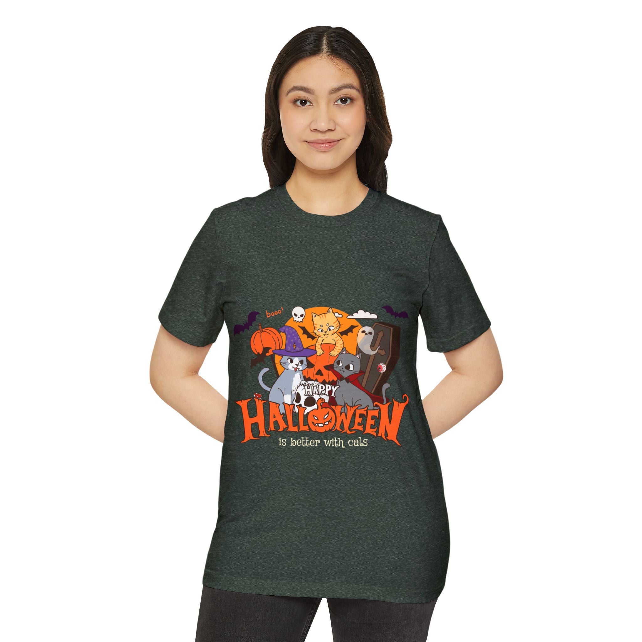 Halloween is Better with Cats | Unisex Recycled Organic T-Shirt