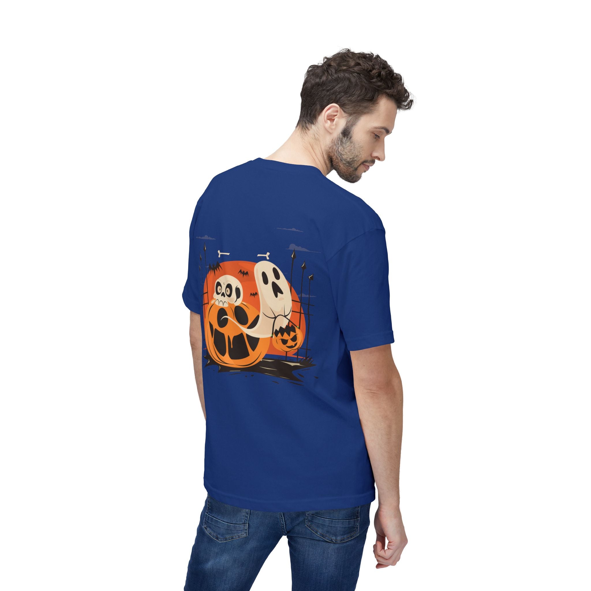 Halloween with Pumpkins | Unisex Midweight T-shirt, Made in US