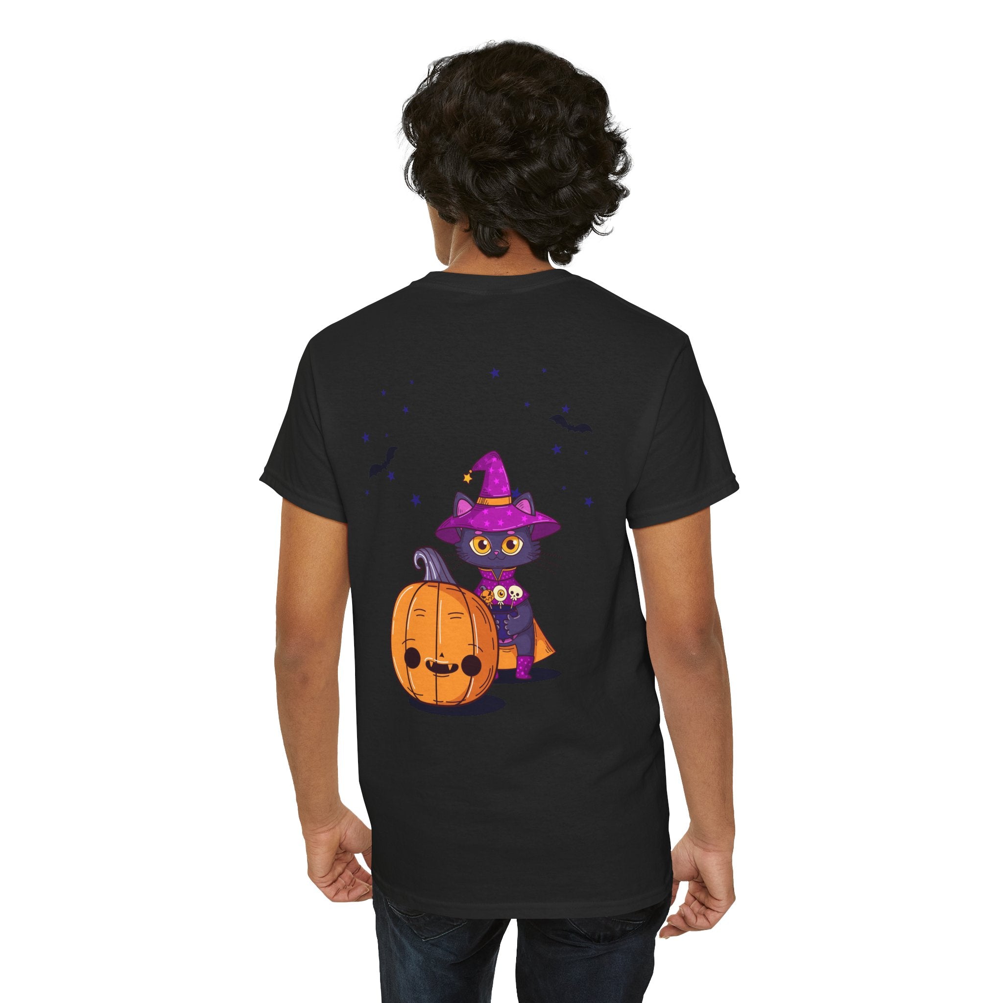 Halloween with Witch's Cats | Unisex Heavy Cotton Tee