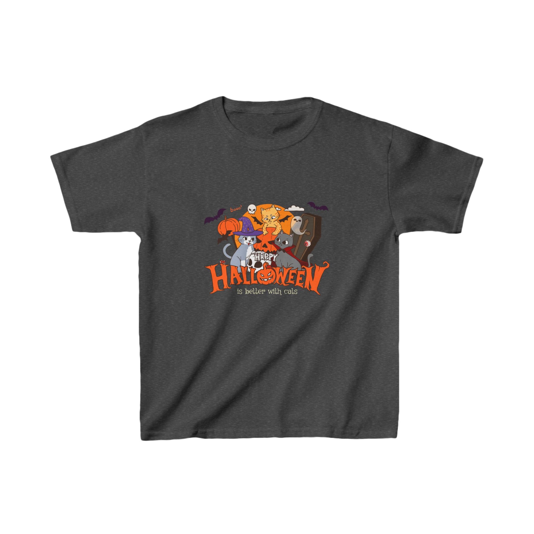 Halloween is Better with Cats | Kids Heavy Cotton Tee
