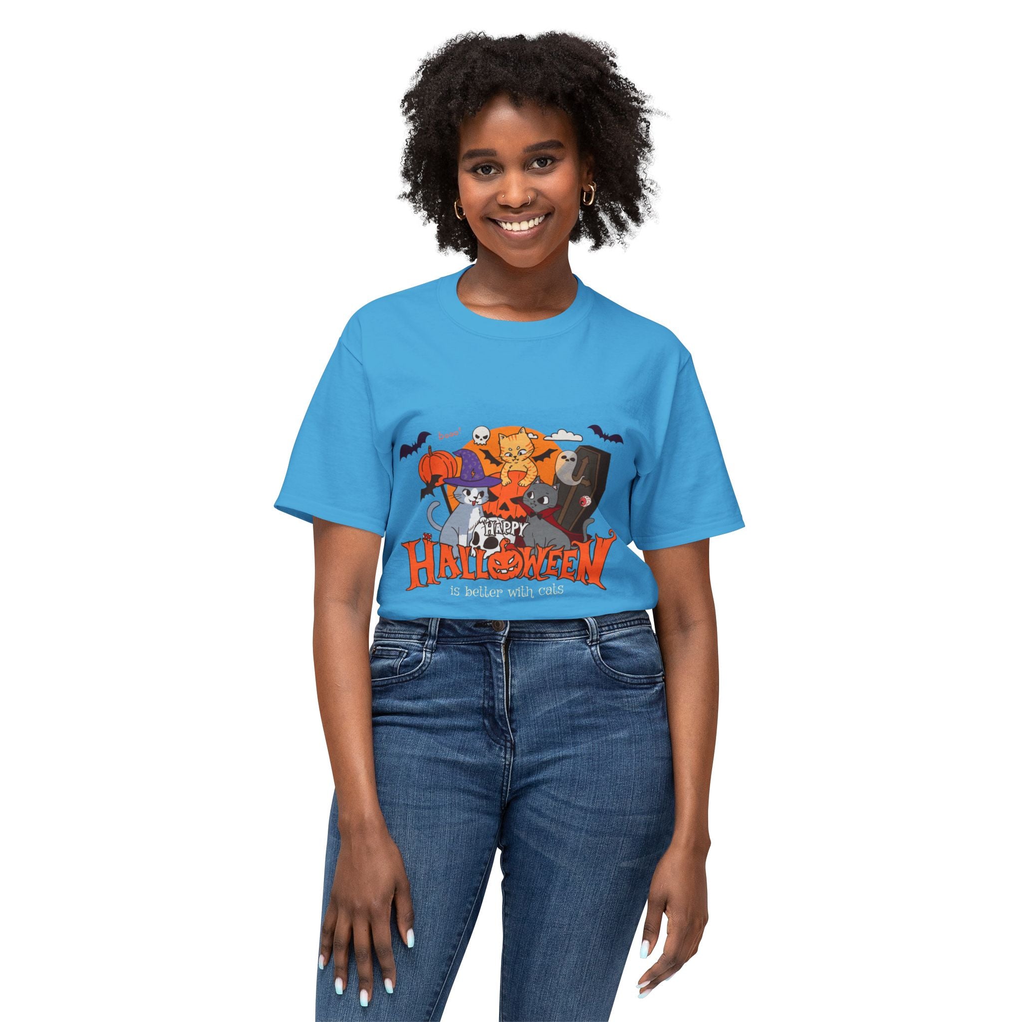 Halloween is Better with Cats | Unisex HD Cotton™ T-shirt
