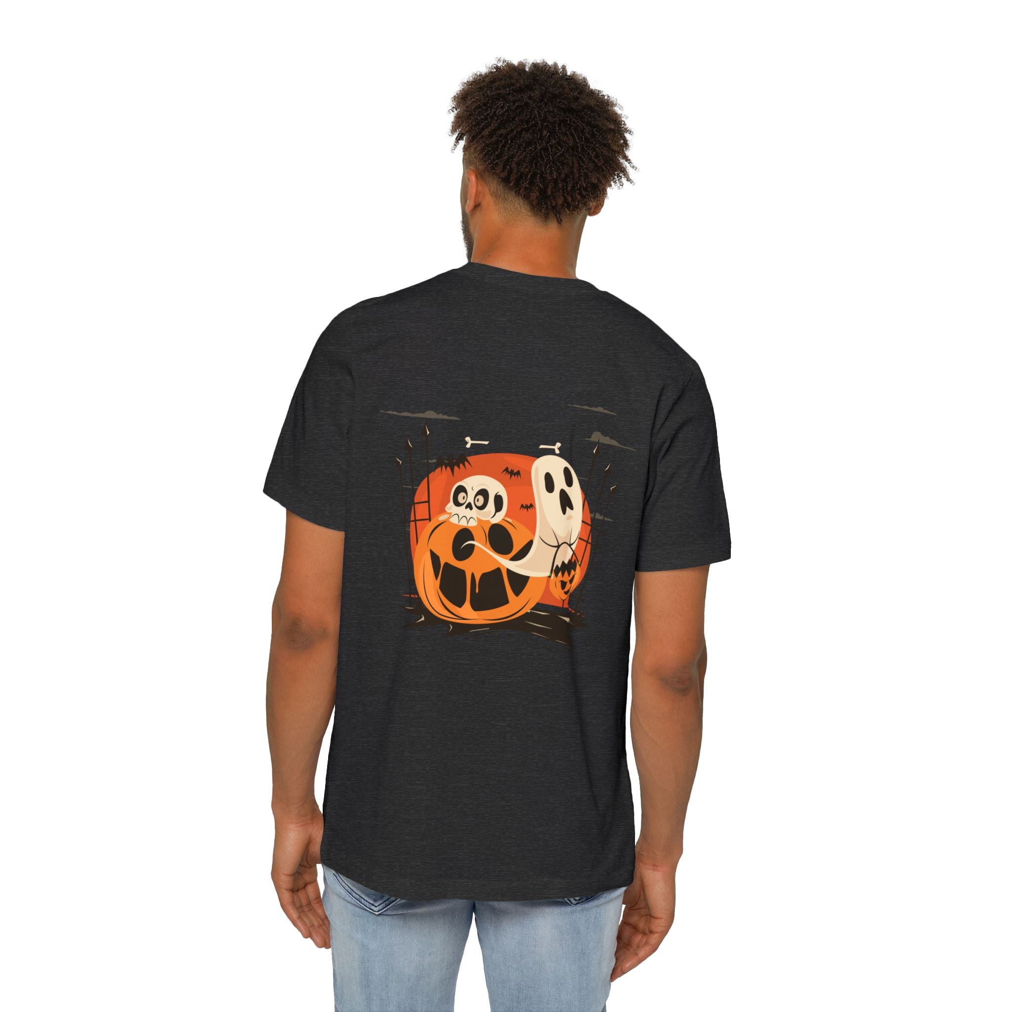 Halloween with Pumpkins | USA-Made Unisex Short-Sleeve Jersey T-Shirt