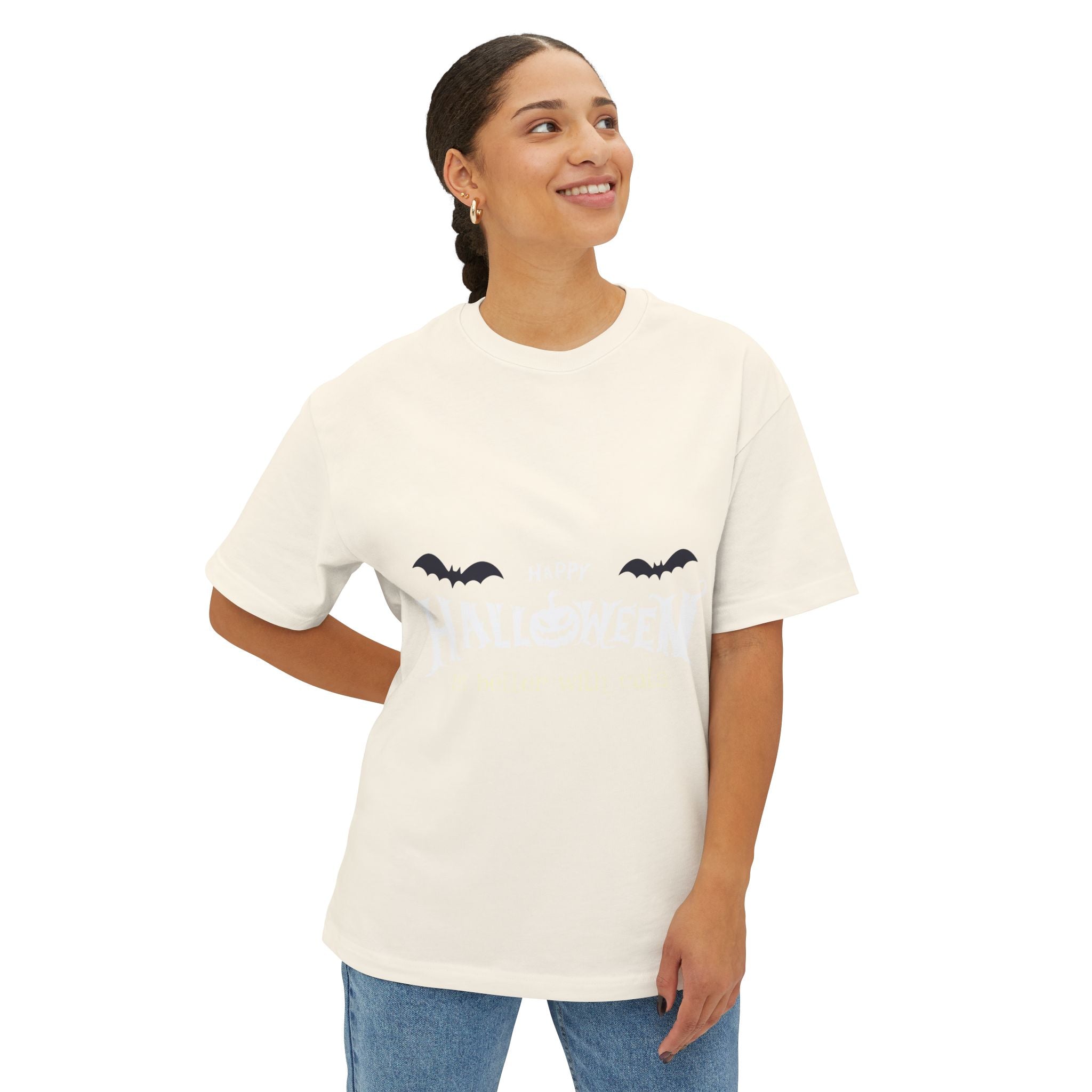 Halloween with Witch's Cats | Unisex Oversized Boxy Tee
