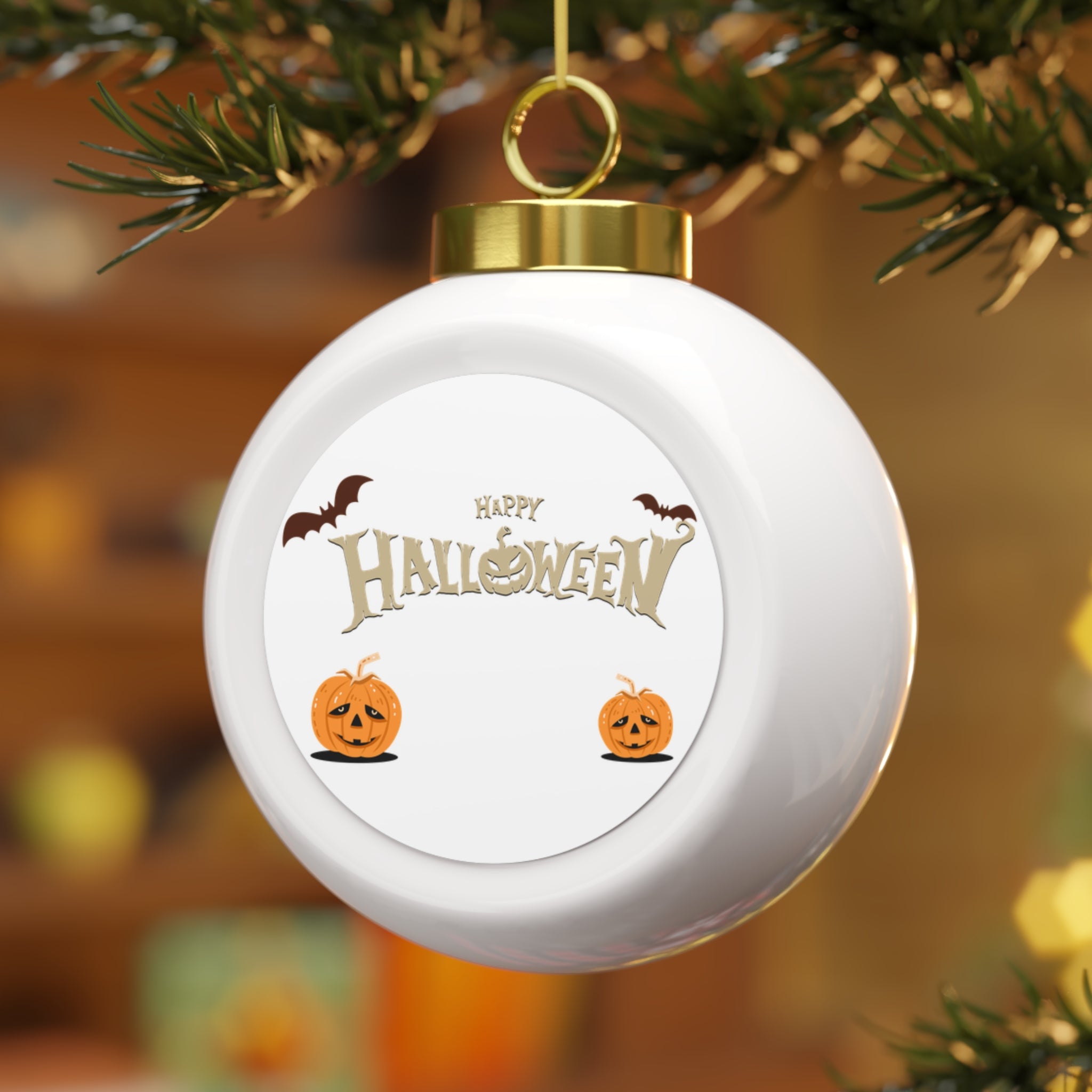 Happy Halloween with Pumpkin | Christmas Ball Ornament