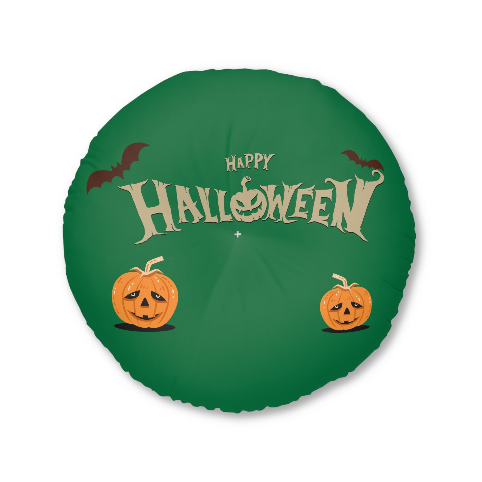 Halloween with Pumpkins | Tufted Floor Pillow, Round