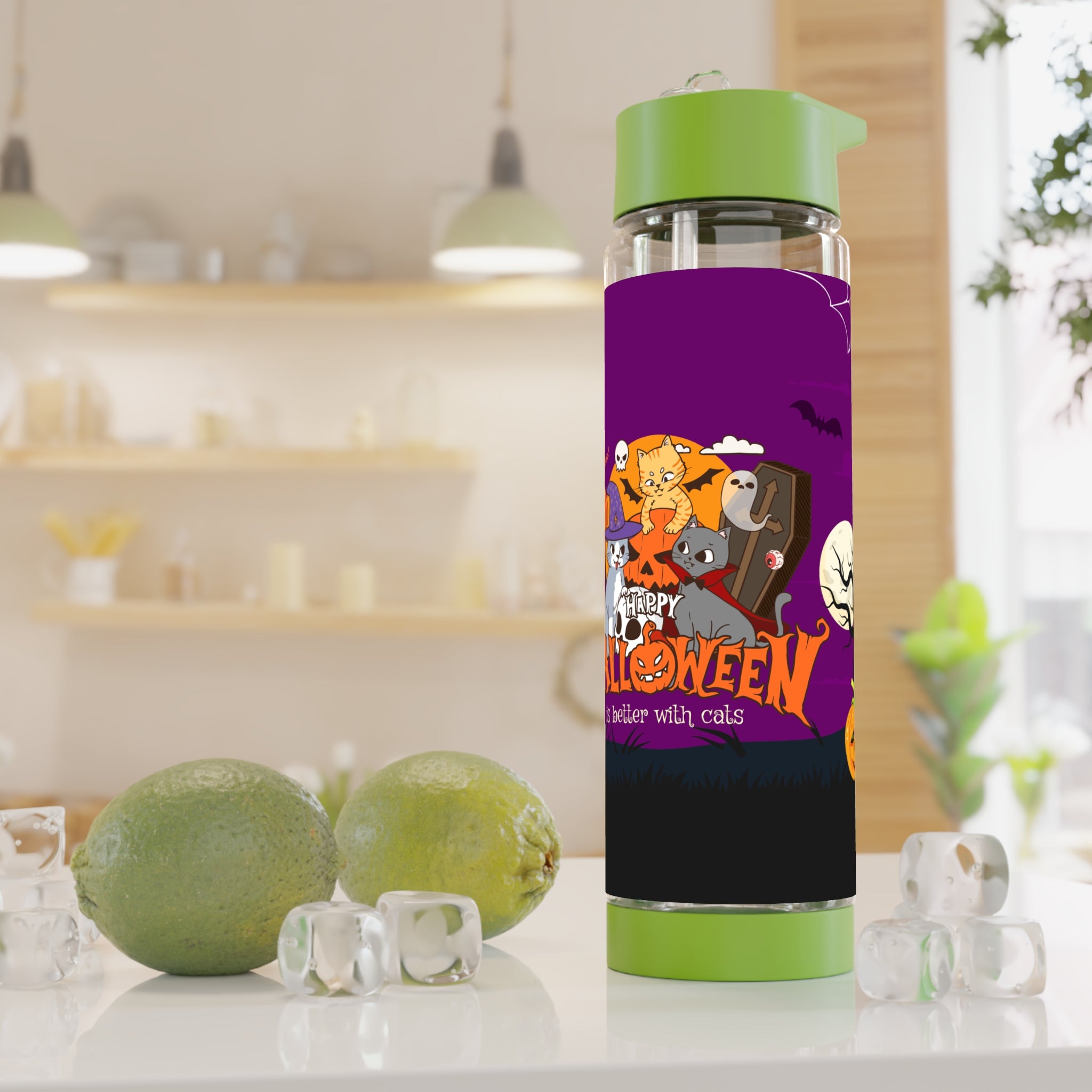 Happy Halloween is Better with Cats | Infuser Water Bottle