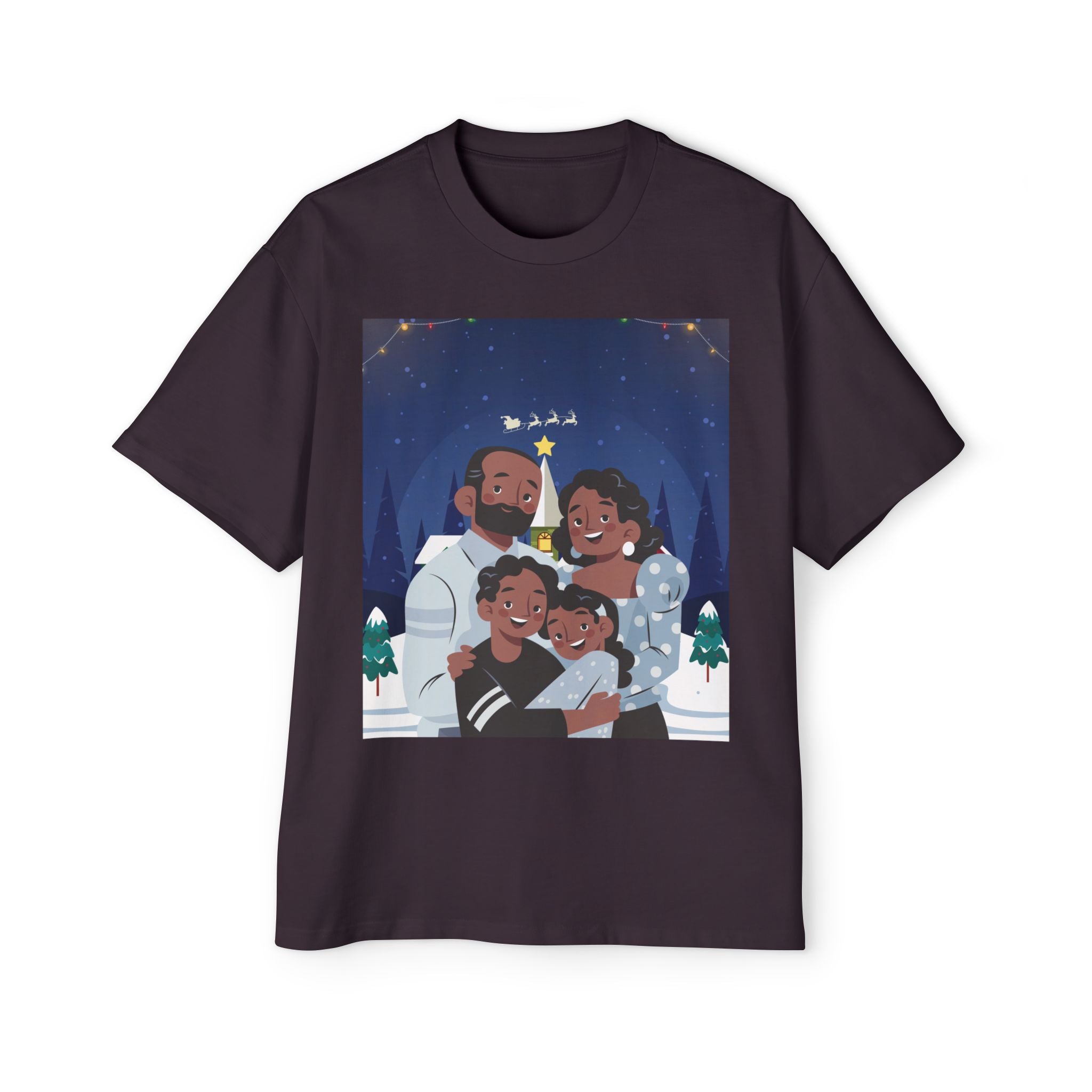 Happy Christmas Family | Men's Heavy Oversized Tee