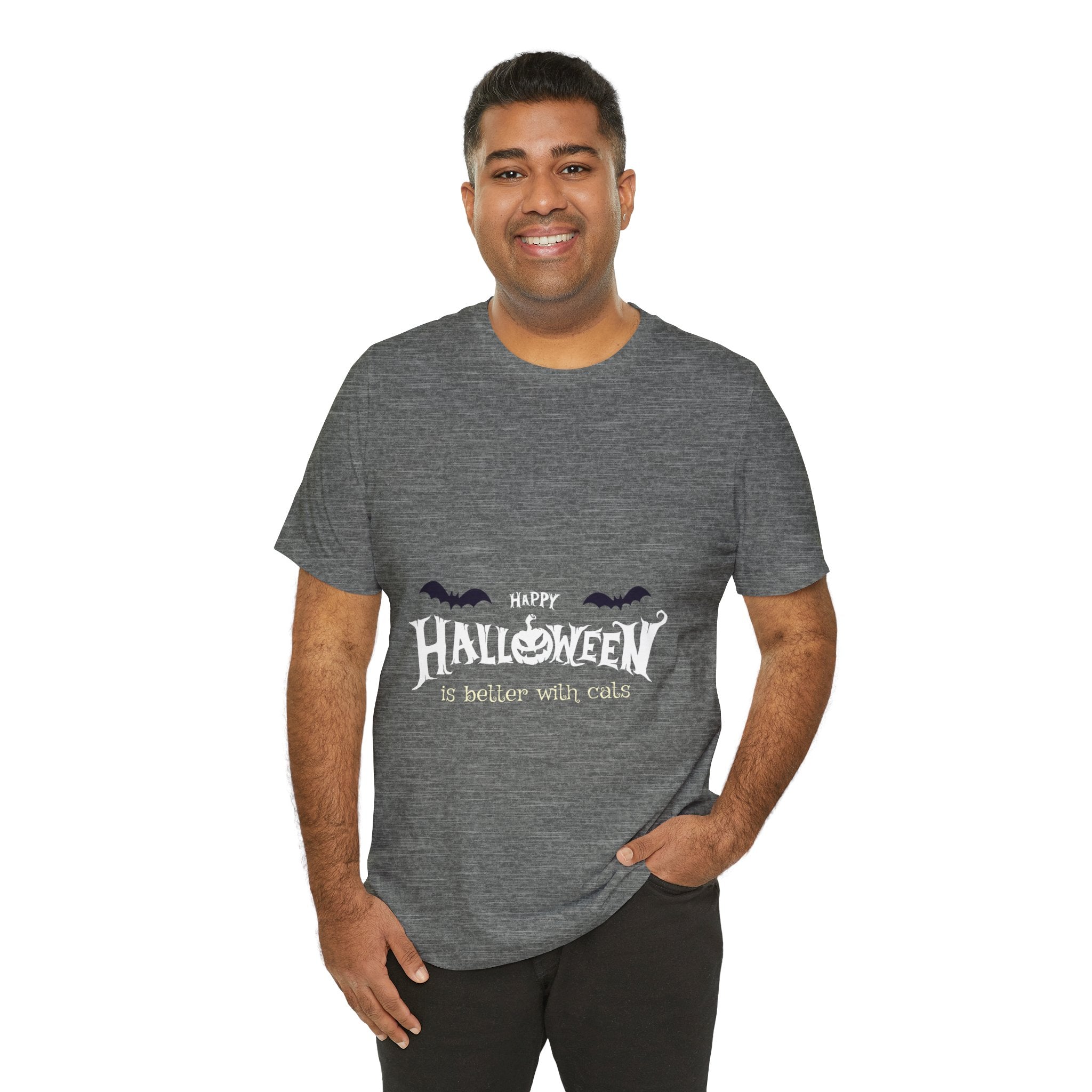 Halloween with Witch's Cats | Unisex Jersey Short Sleeve Tee