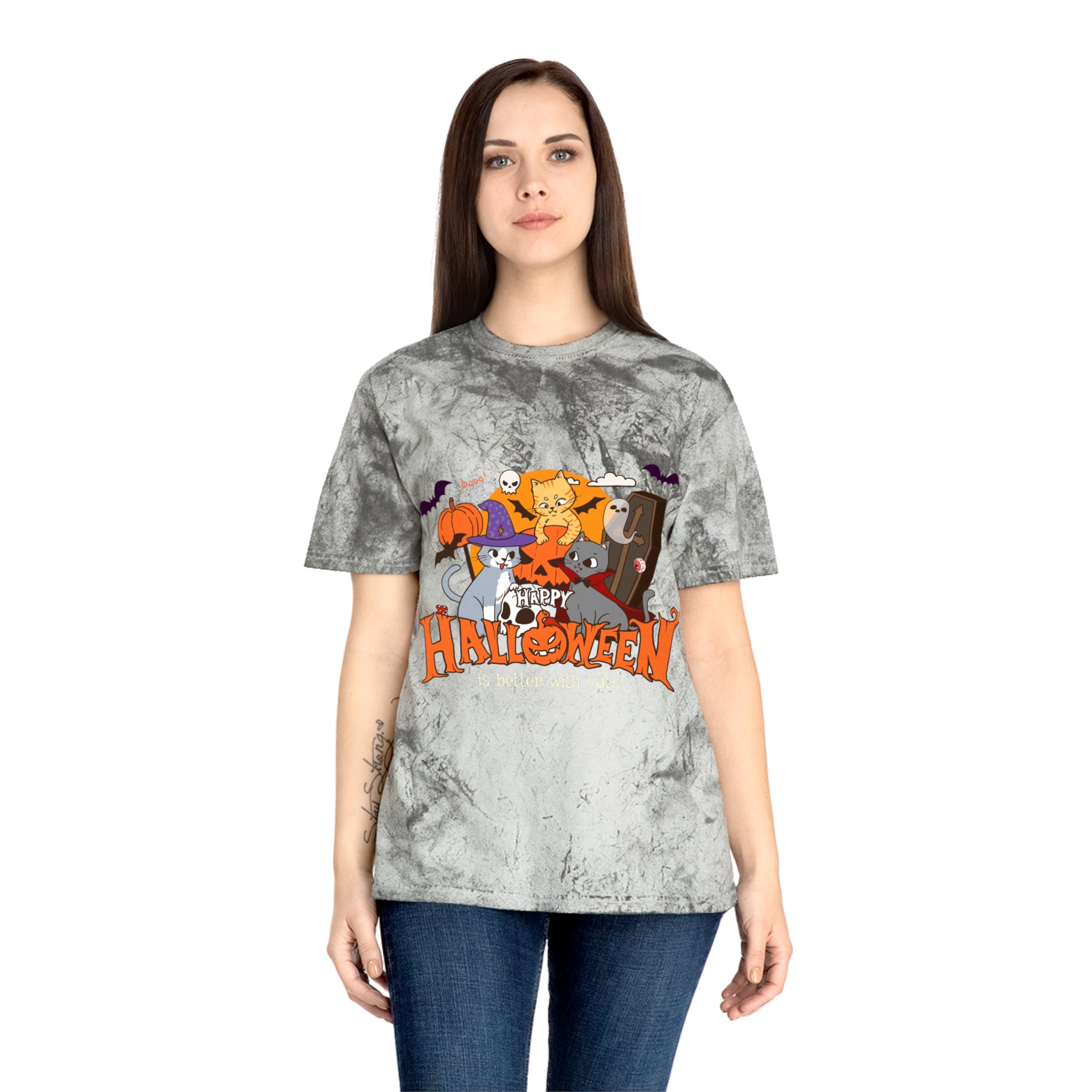Halloween is Better with Cats | Unisex Color Blast T-Shirt