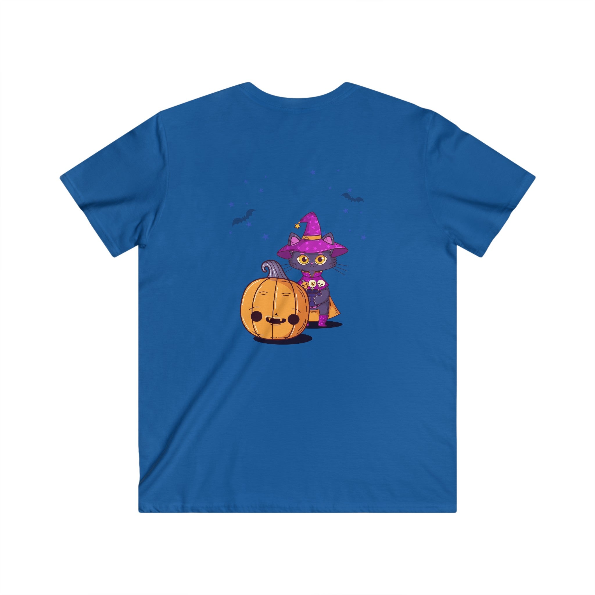 Halloween with Witch's Cats | Men's Fitted V-Neck Short Sleeve Tee