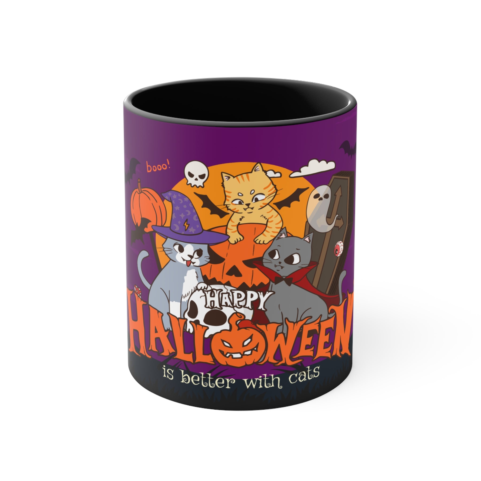 Happy Halloween is Better with Cats | Accent Mugs