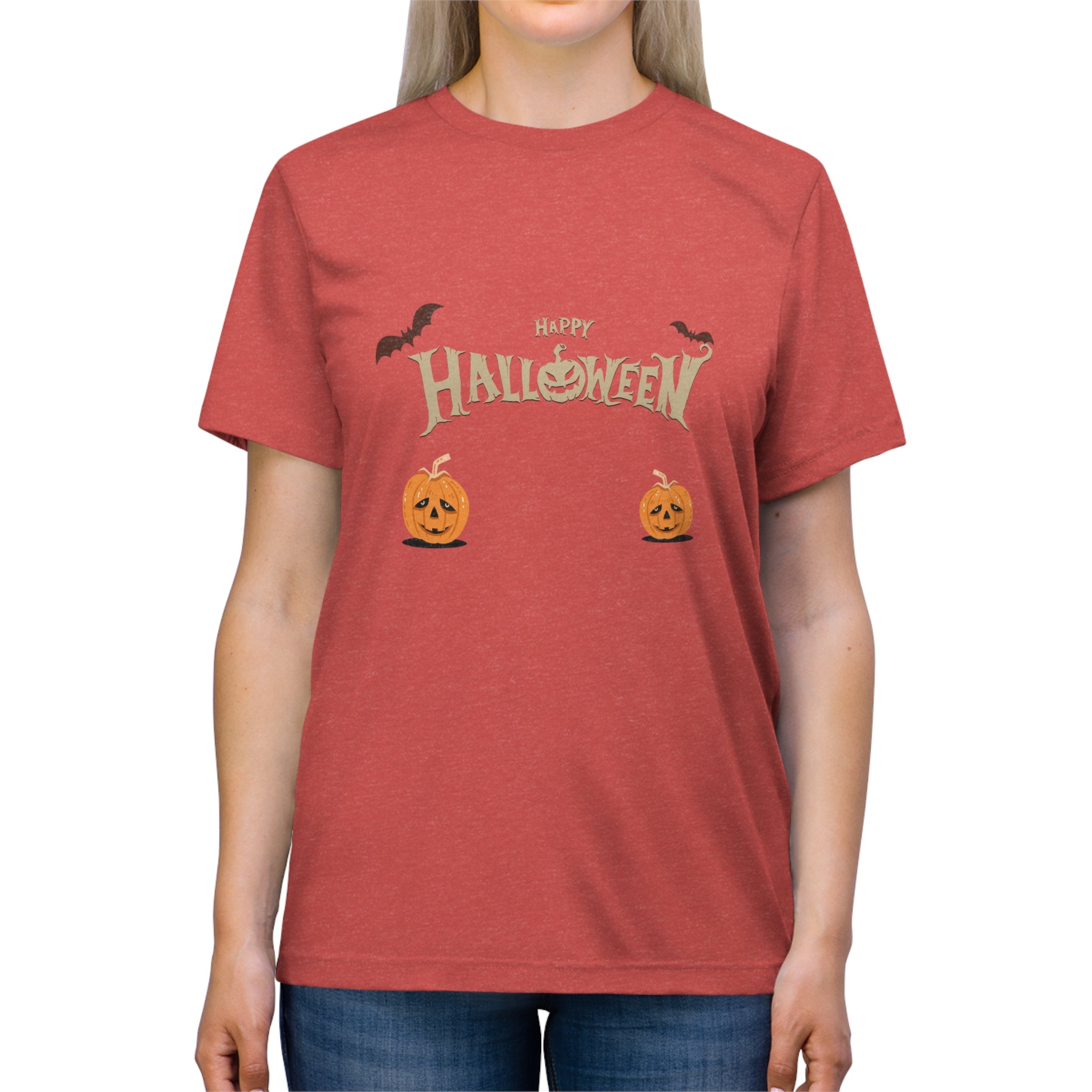 Halloween with Pumpkins | Unisex Triblend Tee