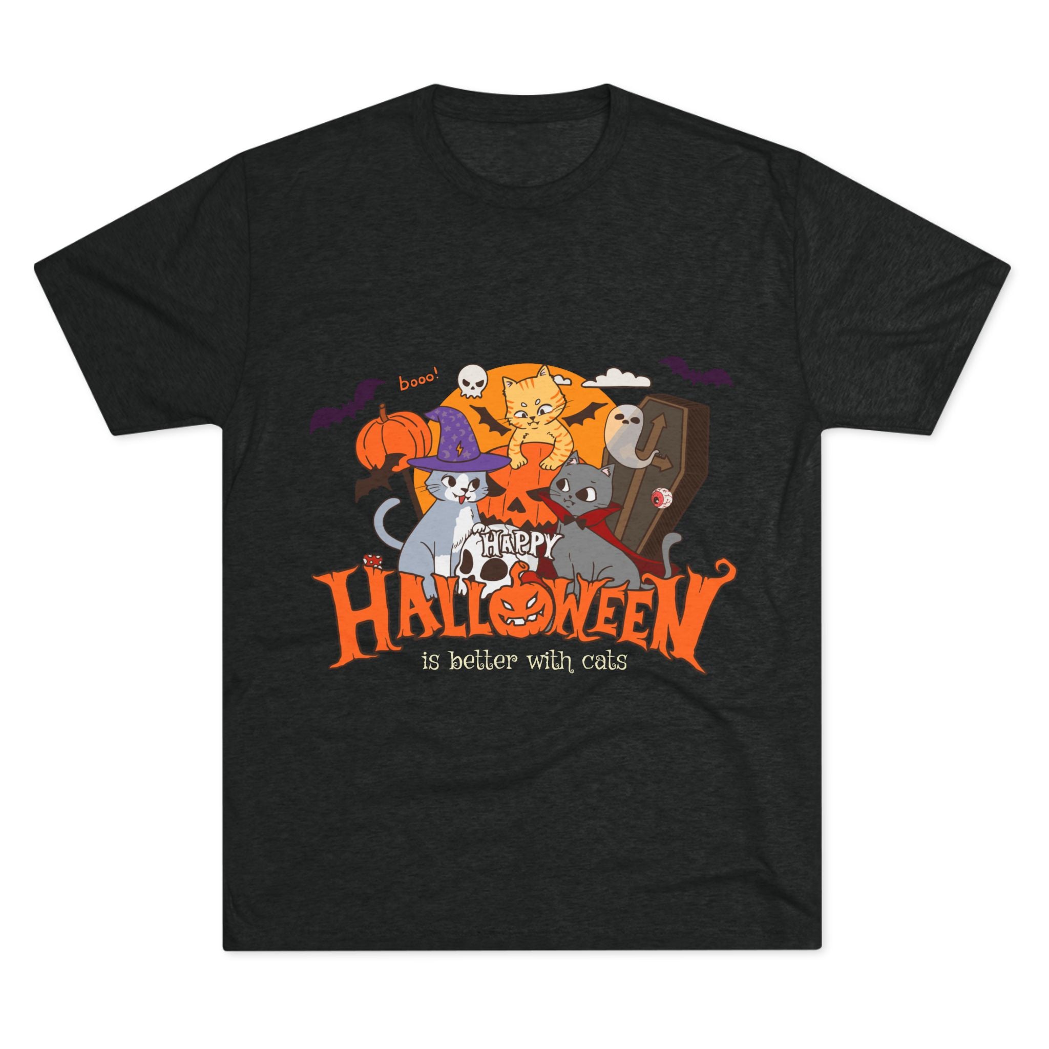 Halloween is Better with Cats | Unisex Tri-Blend Crew Tee