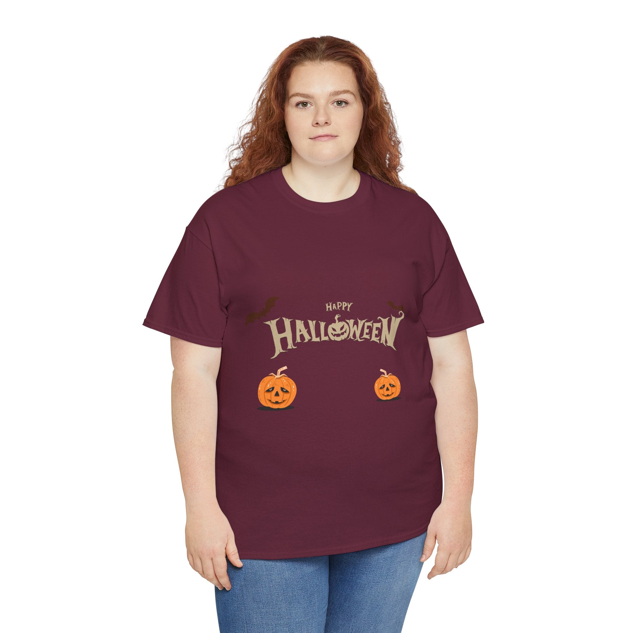 Halloween with Pumpkin | Unisex Heavy Cotton Tee