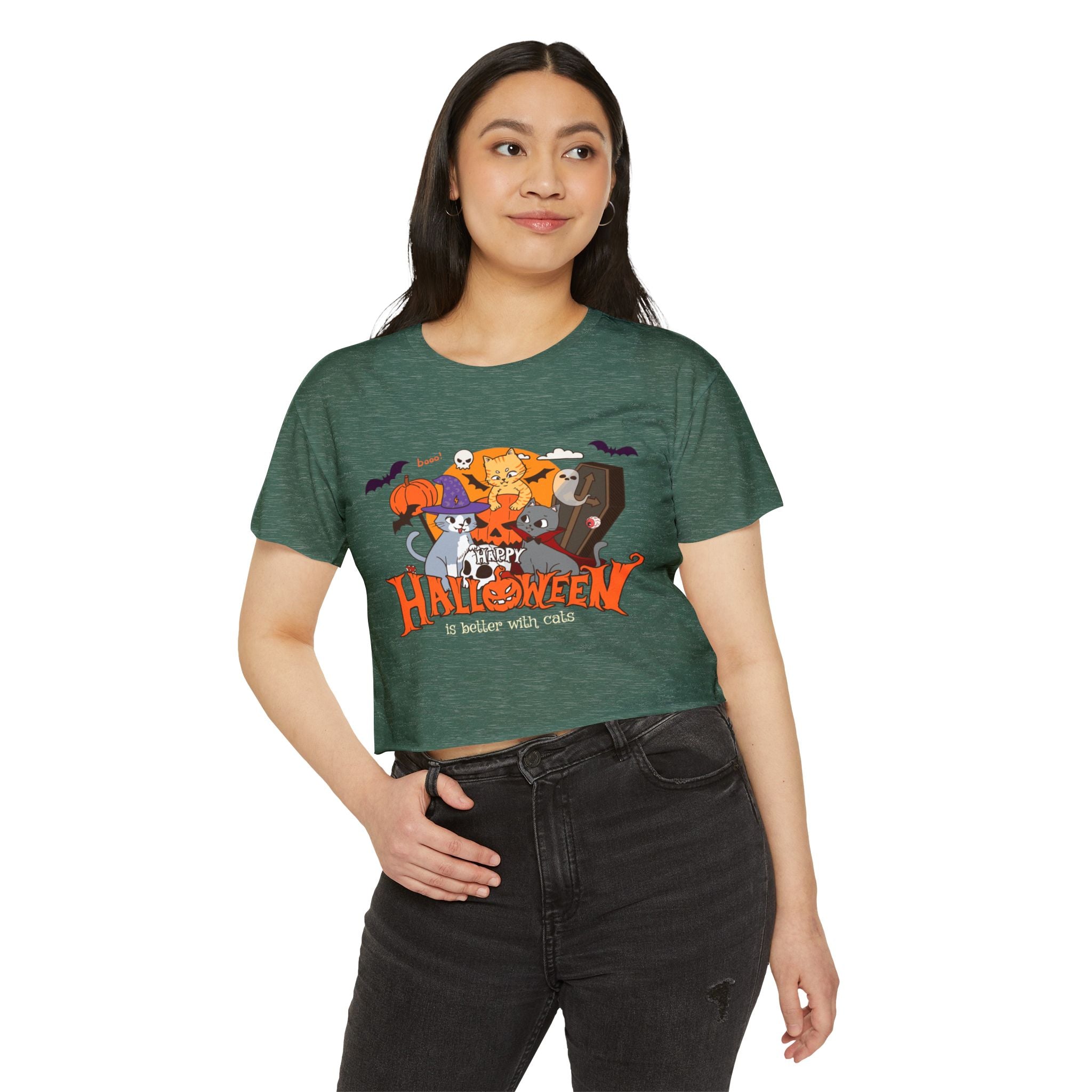 Halloween is Better with Cats | Women's Festival Crop Top