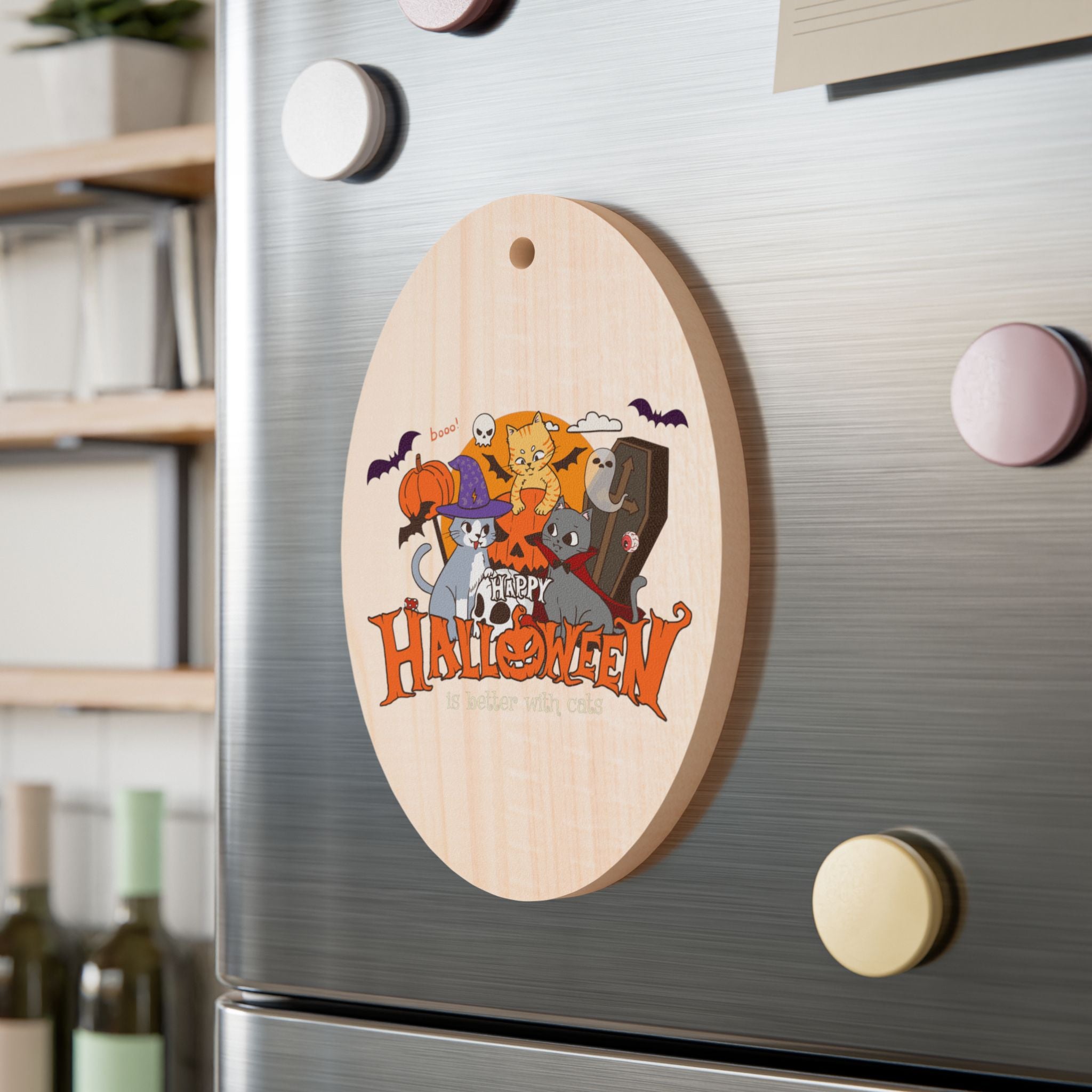 Halloween is Better with Cats | Wooden Ornaments