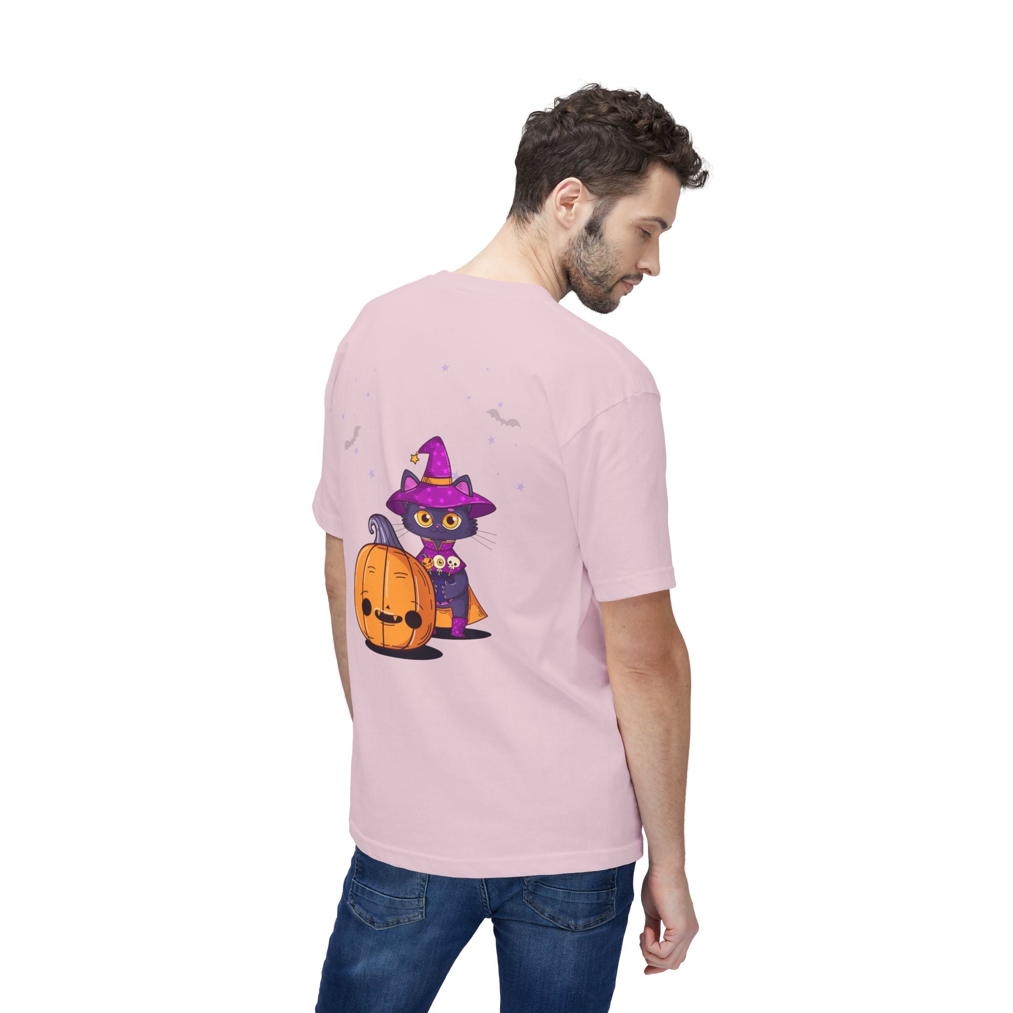 Halloween with Witch's Cats | Unisex Midweight T-shirt, Made in US