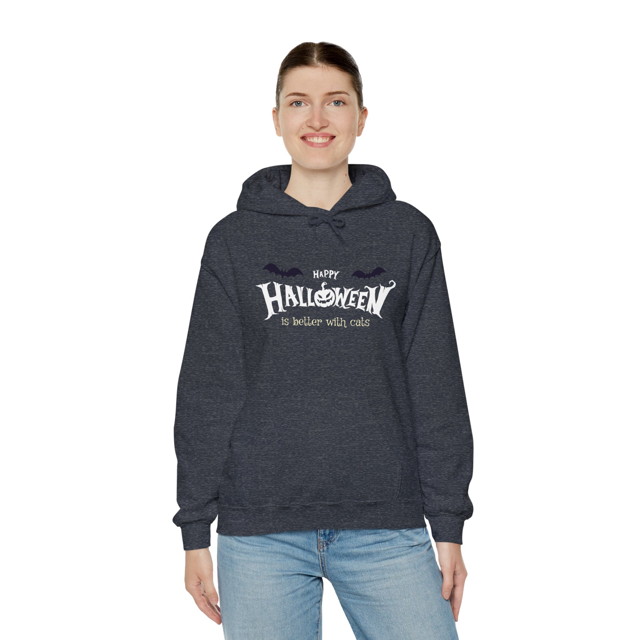Halloween with Witch's Cats | Unisex Heavy Blend Hooded Sweatshirt
