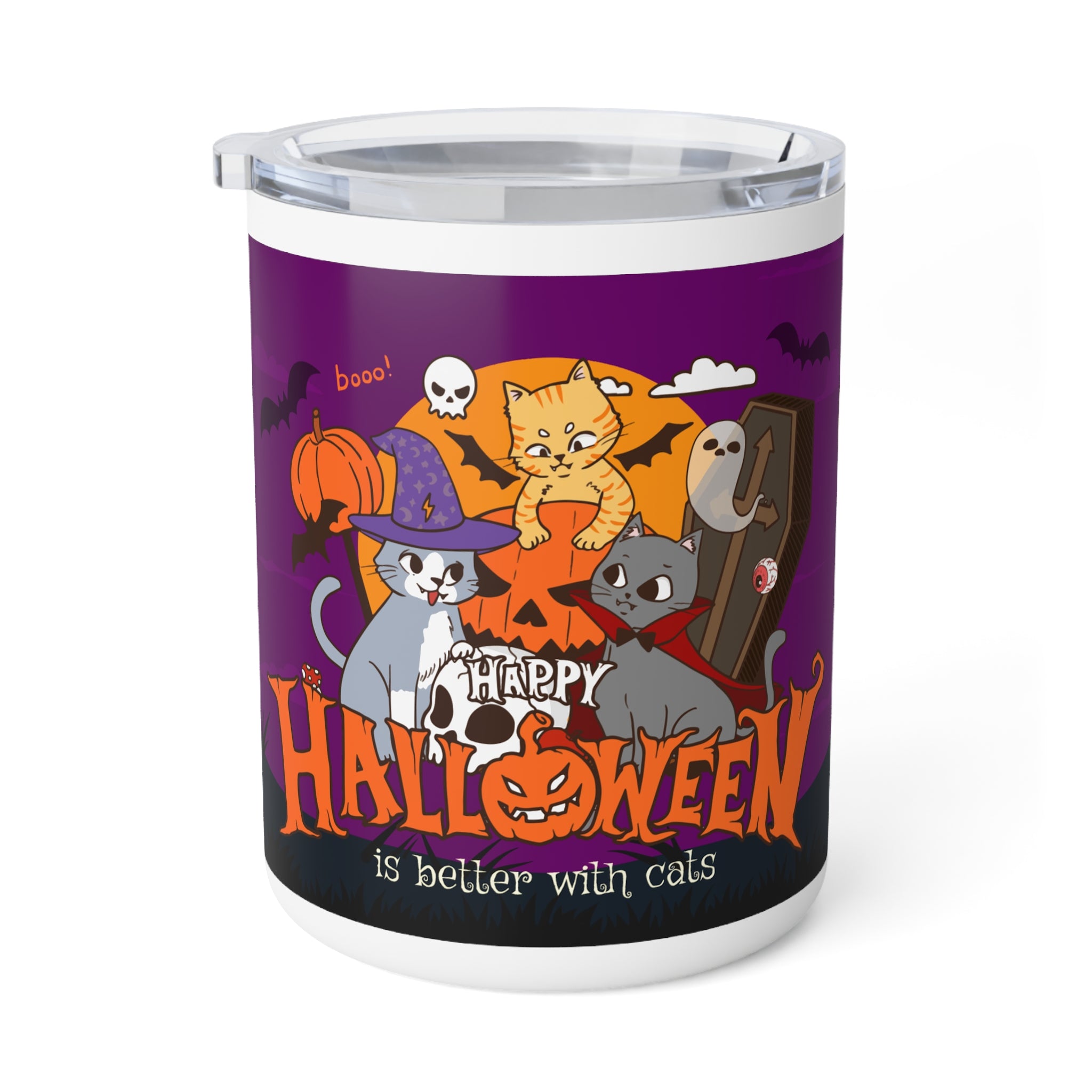 Happy Halloween is Better with Cats | Insulated Coffee Mug