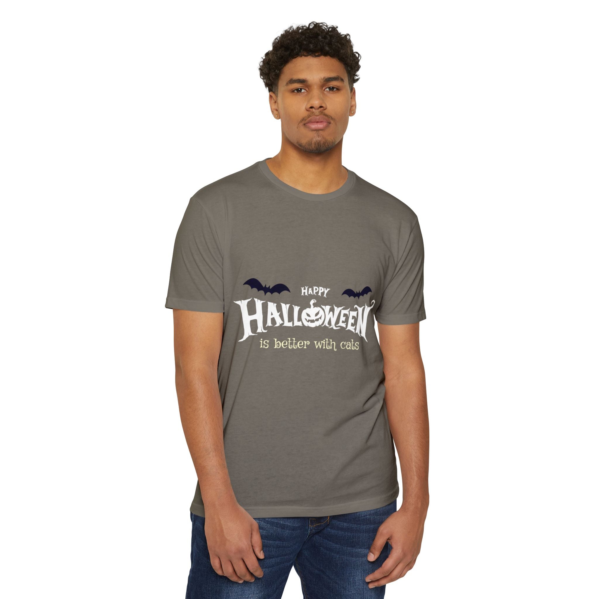 Halloween with Witch's Cats | Unisex CVC Jersey T-shirt