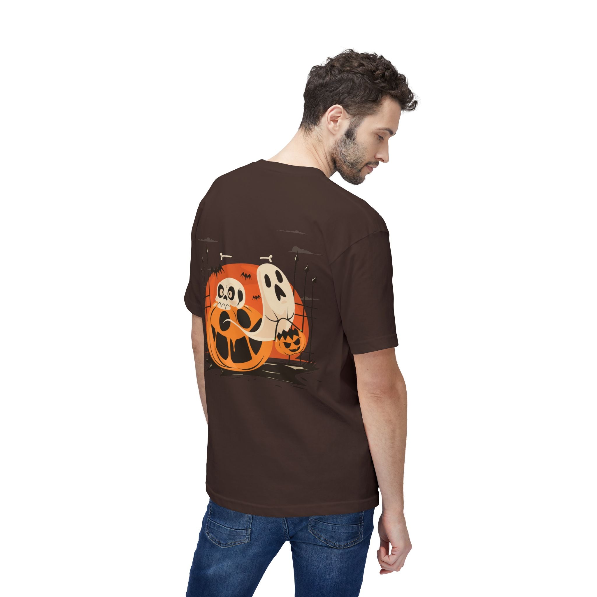 Halloween with Pumpkins | Unisex Midweight T-shirt, Made in US