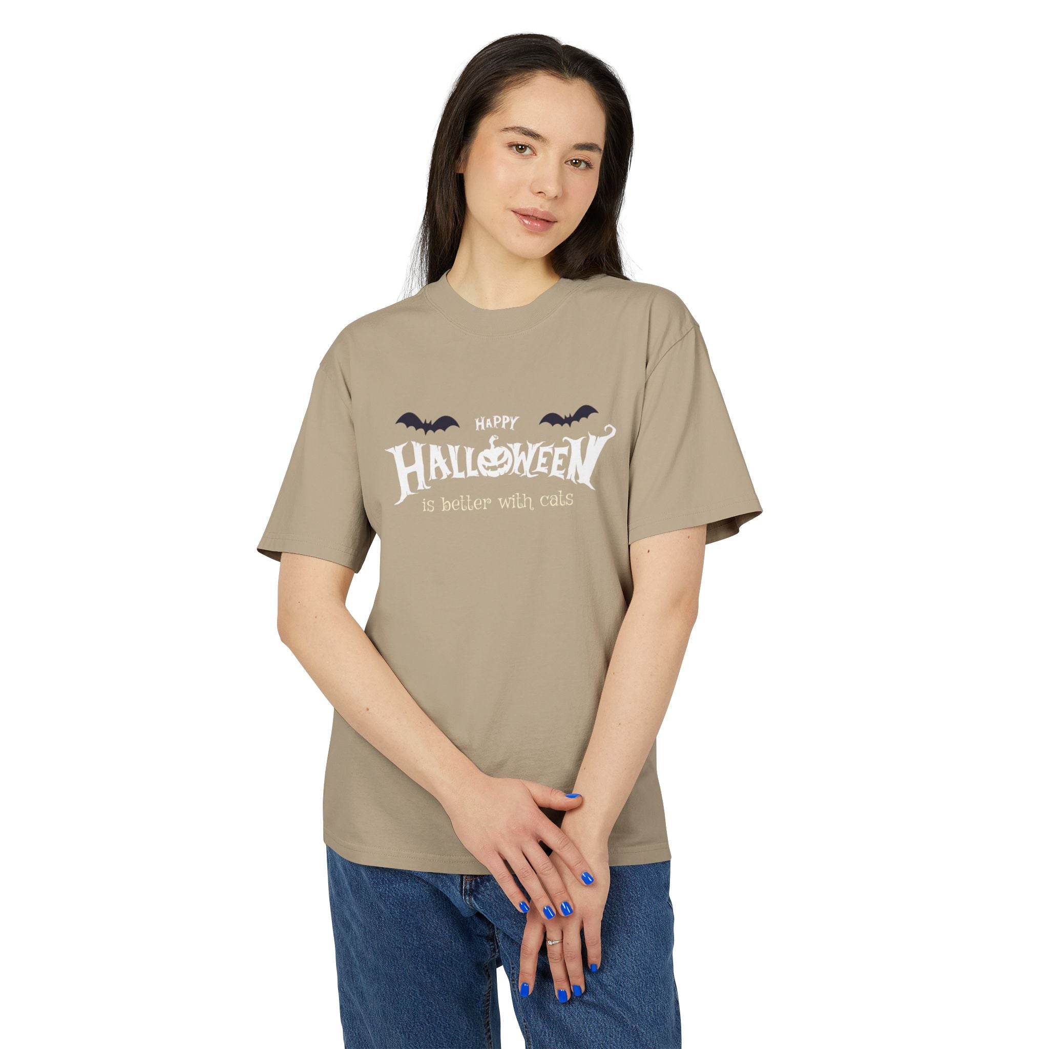 Halloween with Witch's Cats | Unisex Heavy Faded Tee