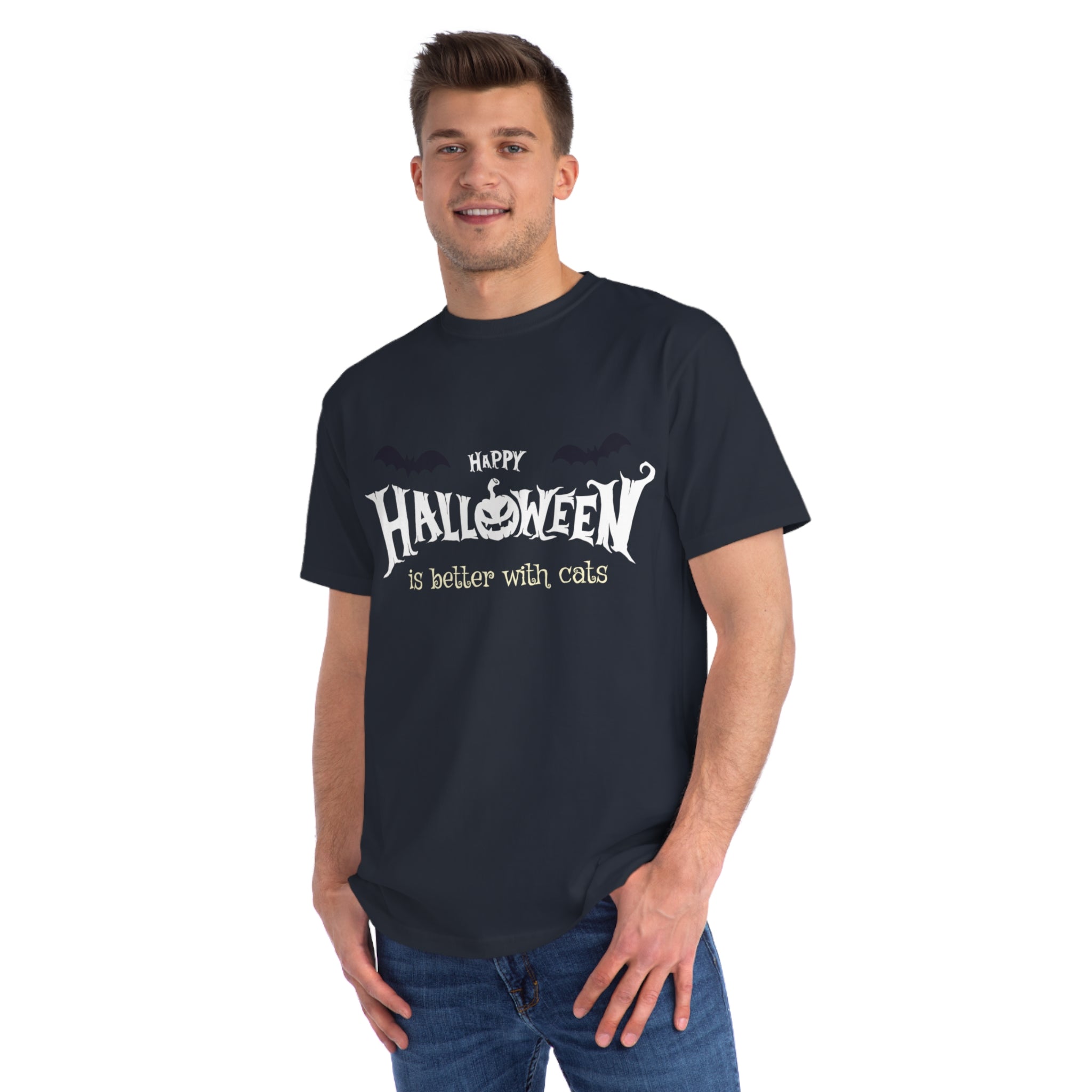 Halloween with Witch's Cats | Organic Unisex Classic T-Shirt