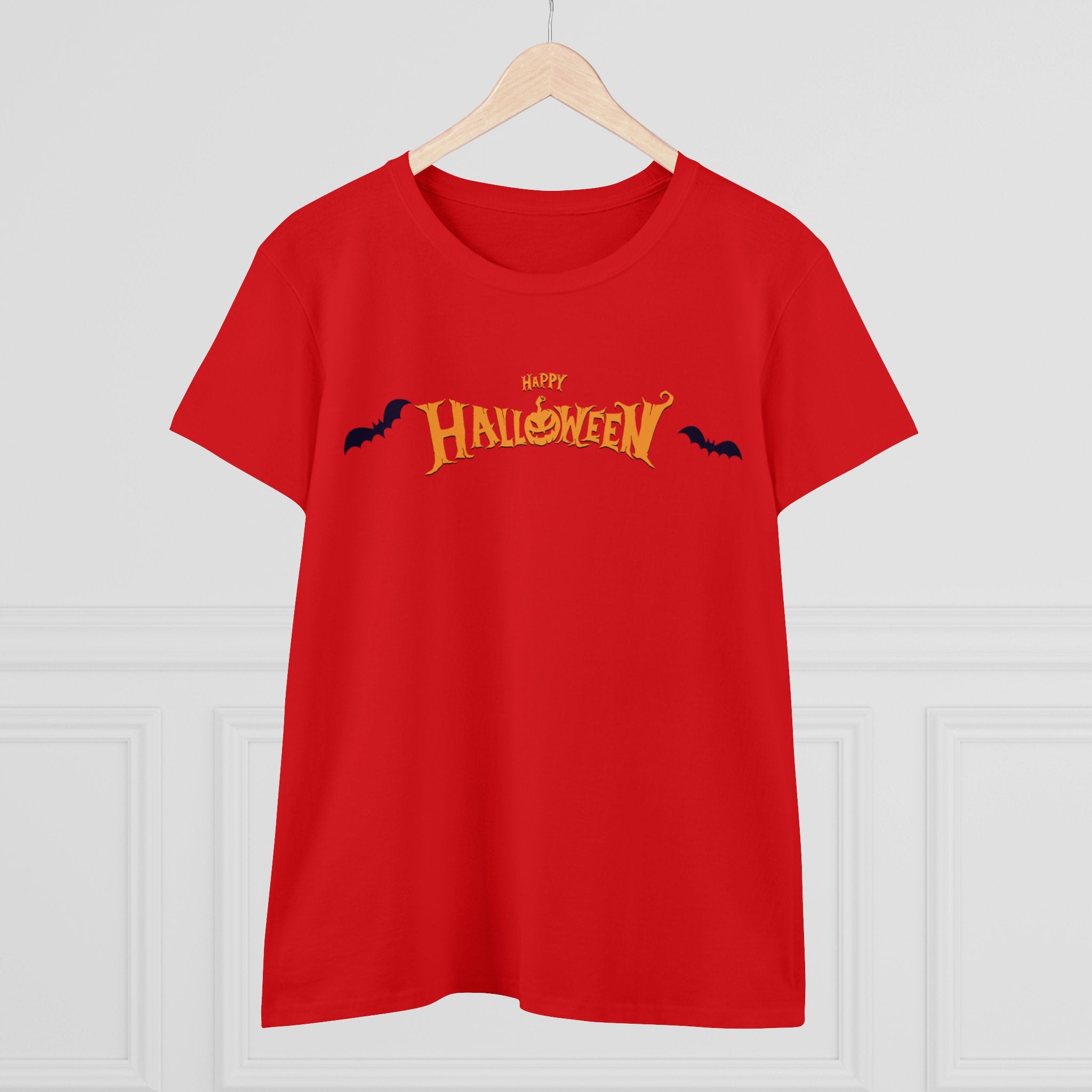Halloween with Bats | Women's Midweight Cotton Tee